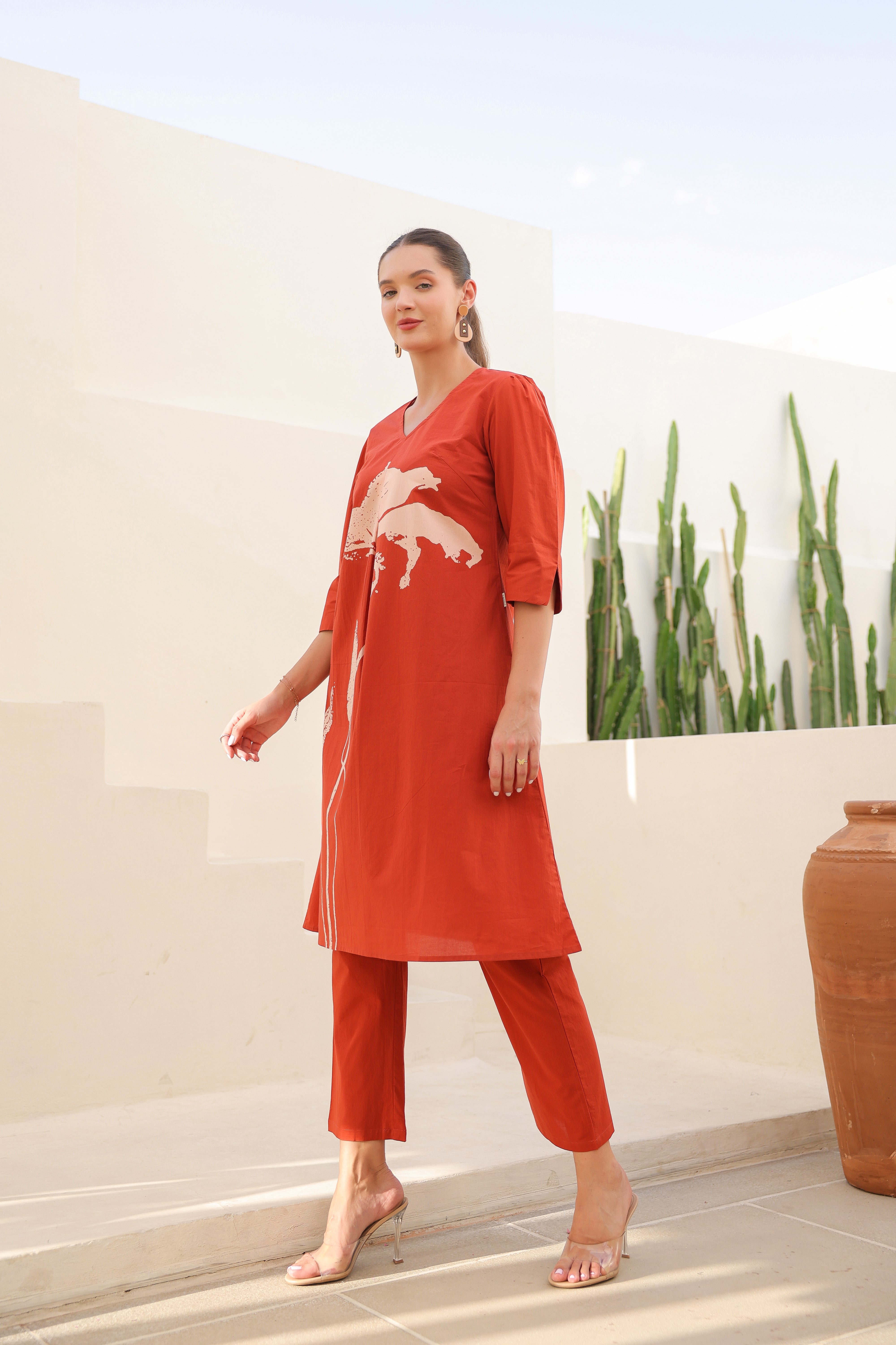 Amber Cotton Rust Co-ord Set