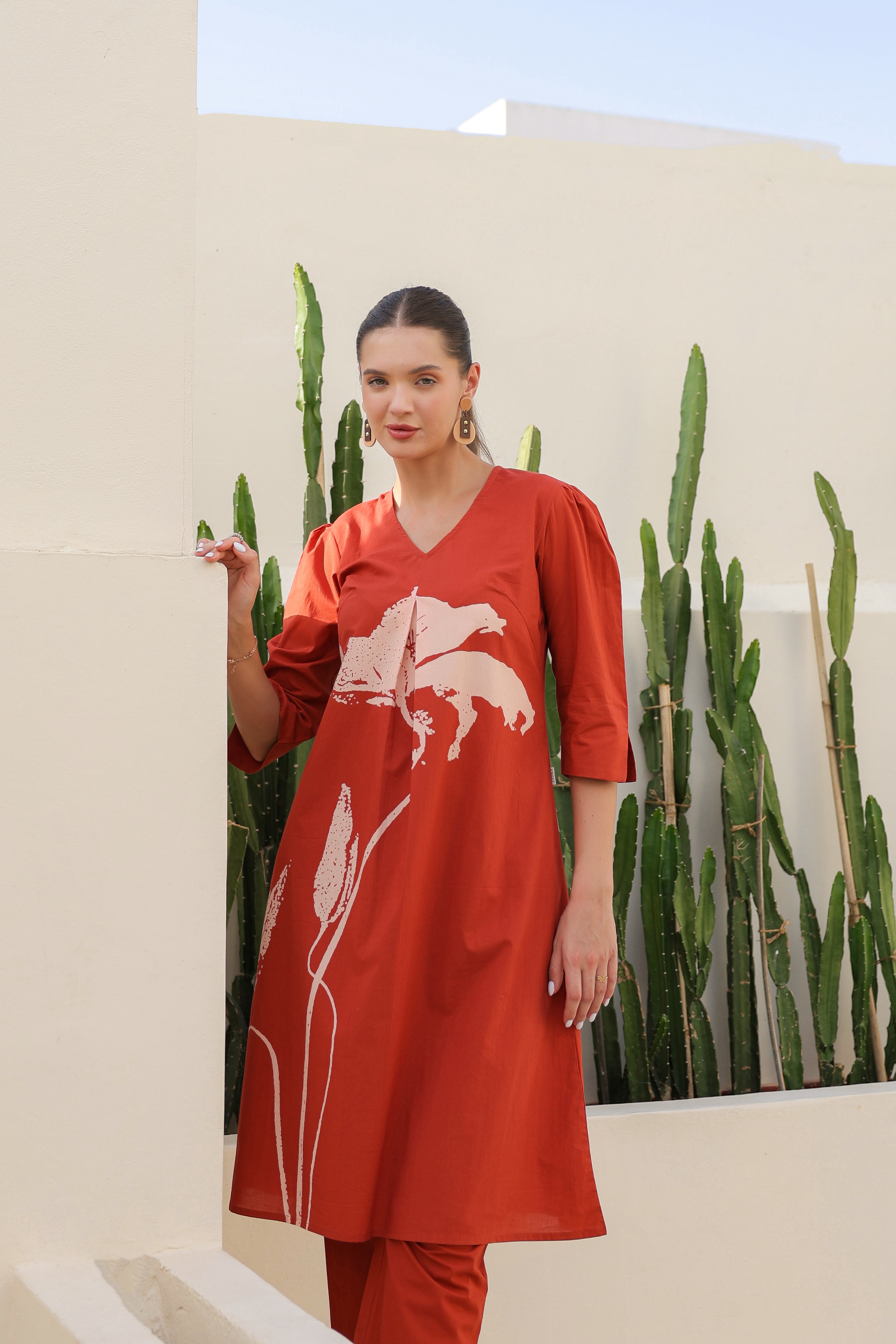 Amber Cotton Rust Co-ord Set