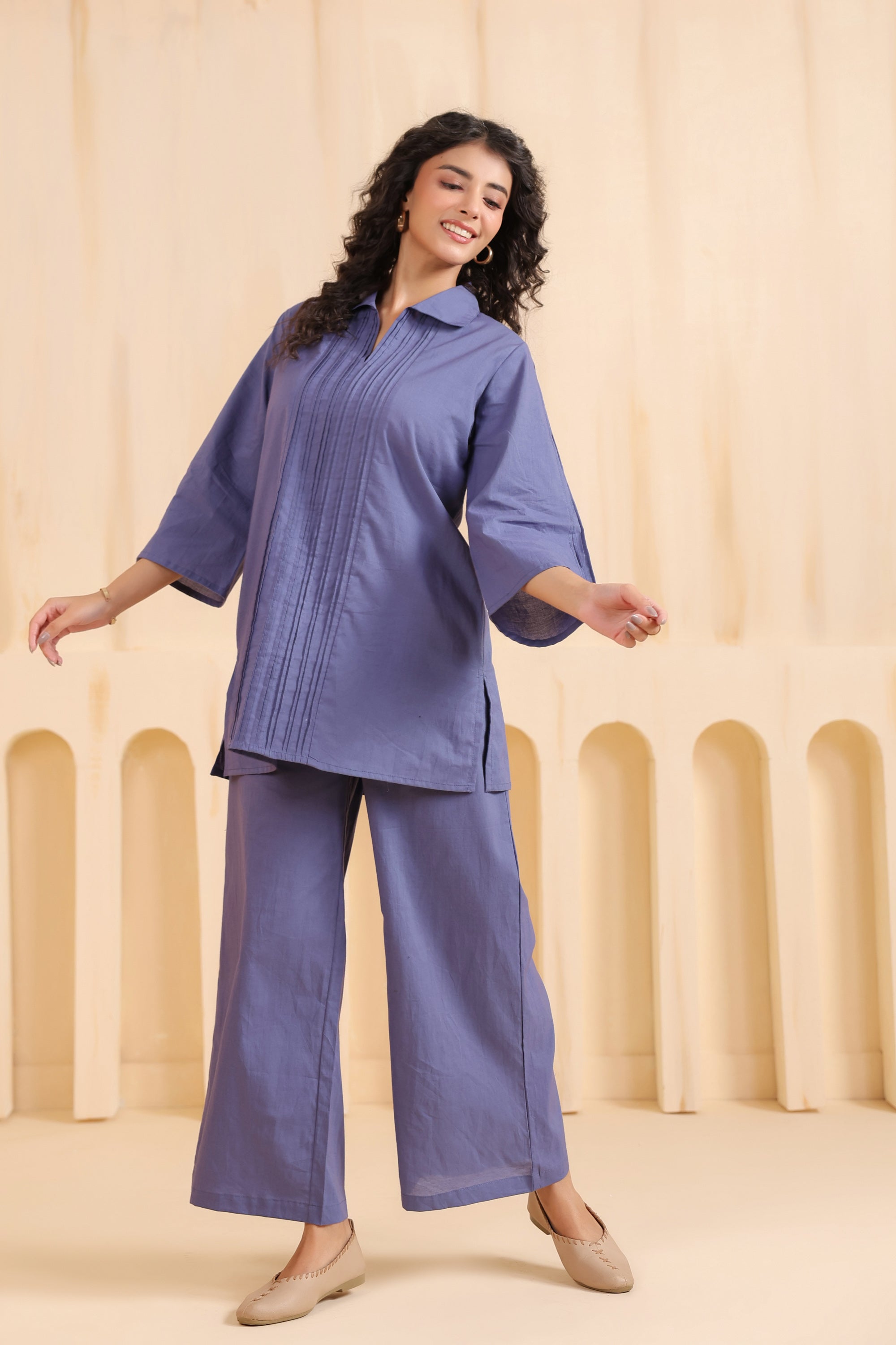 Periwinkle Ease Cotton Co-ord Set