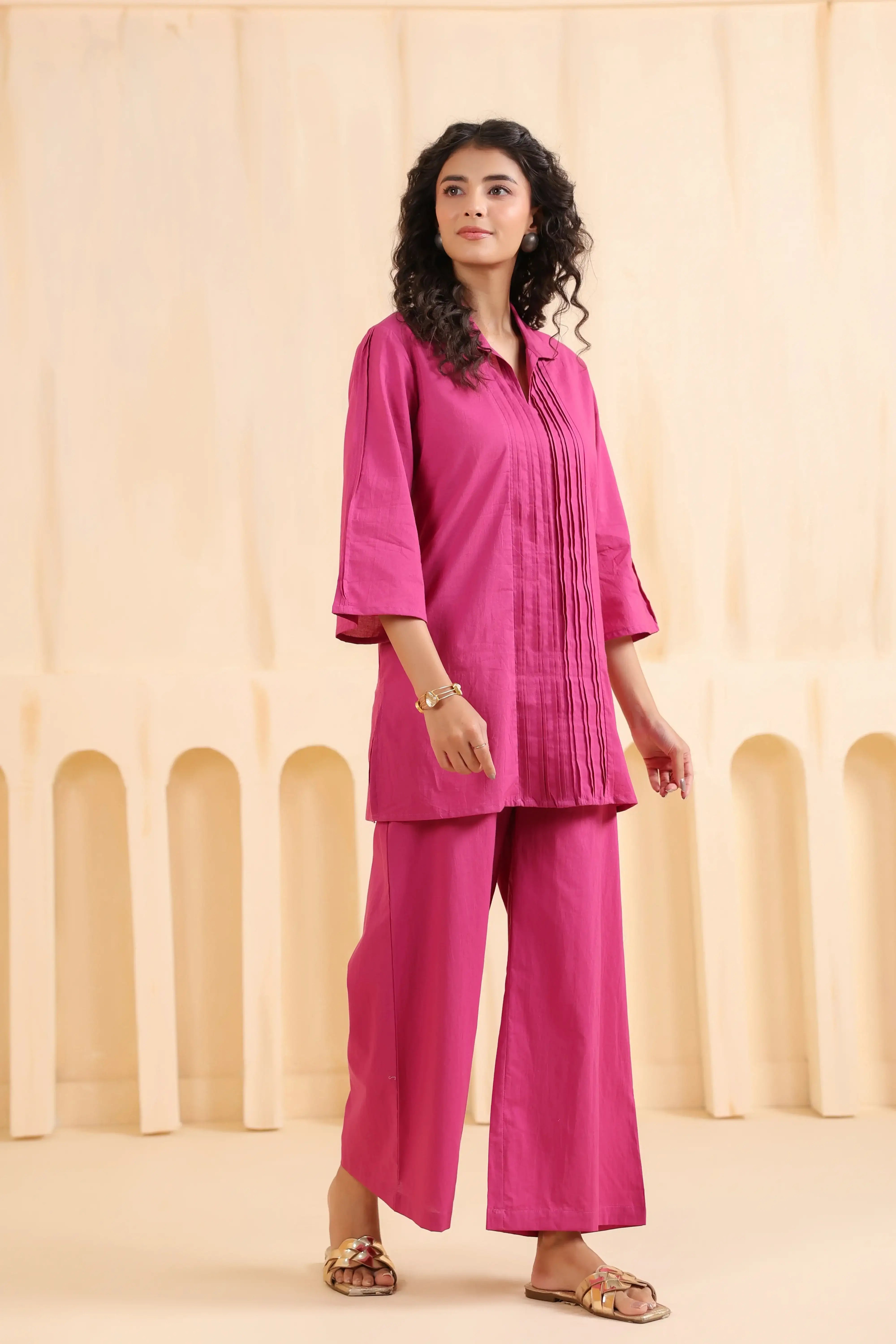 Fuchsia Aura Cotton Co-ord Set