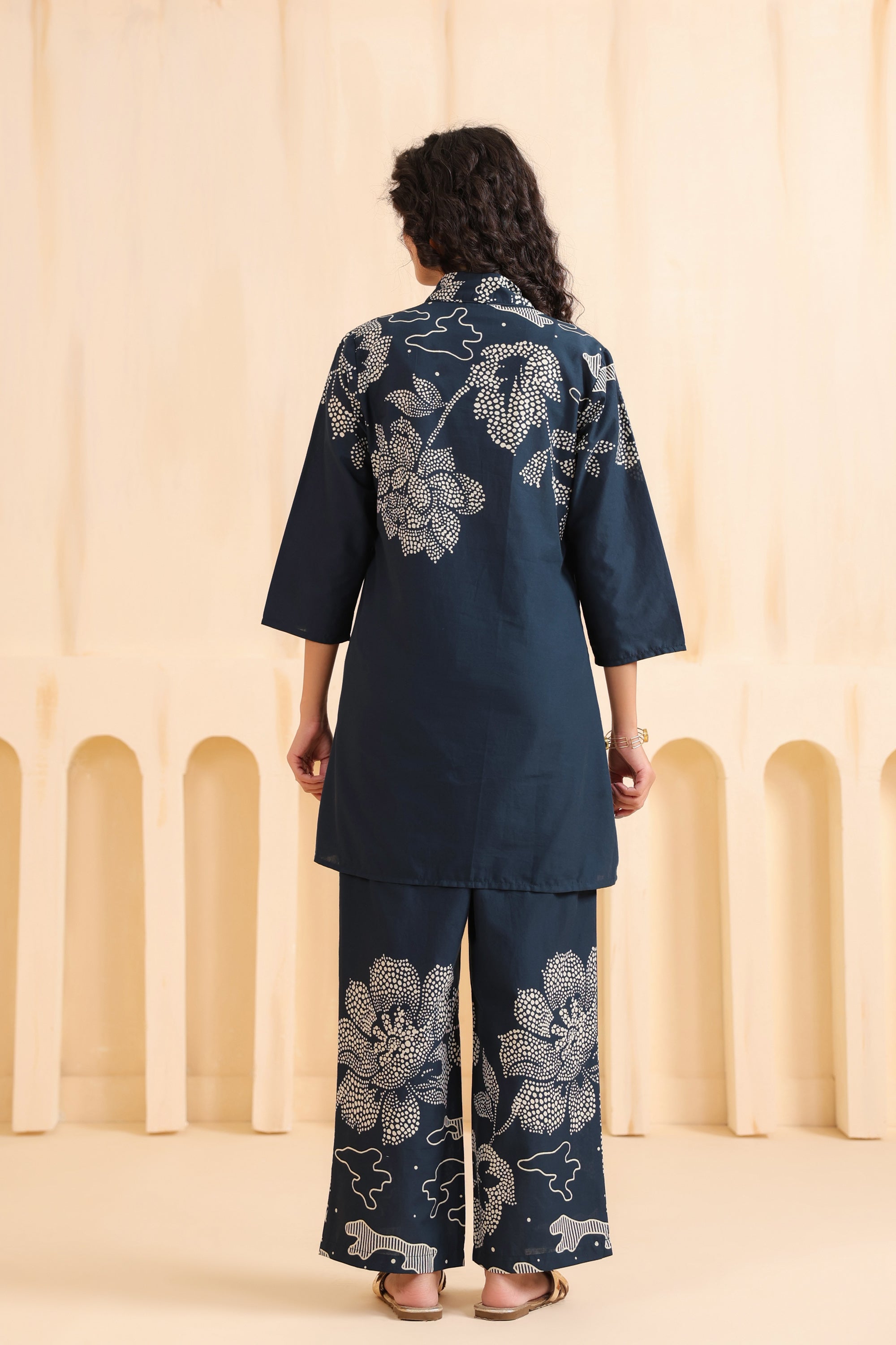 Indigo Bloom Printed Cotton Co-ord Set