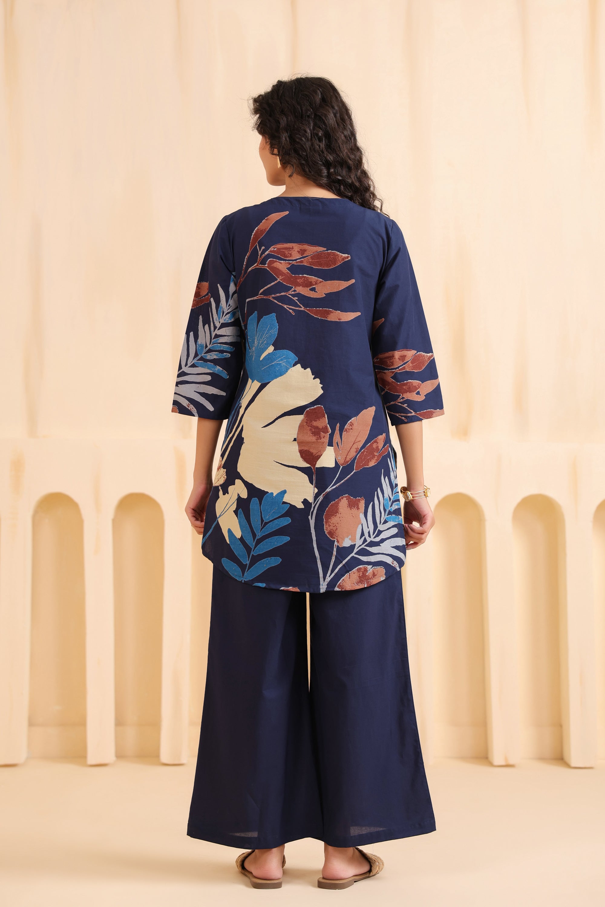 Midnight Petals Printed Cotton Co-ord Set