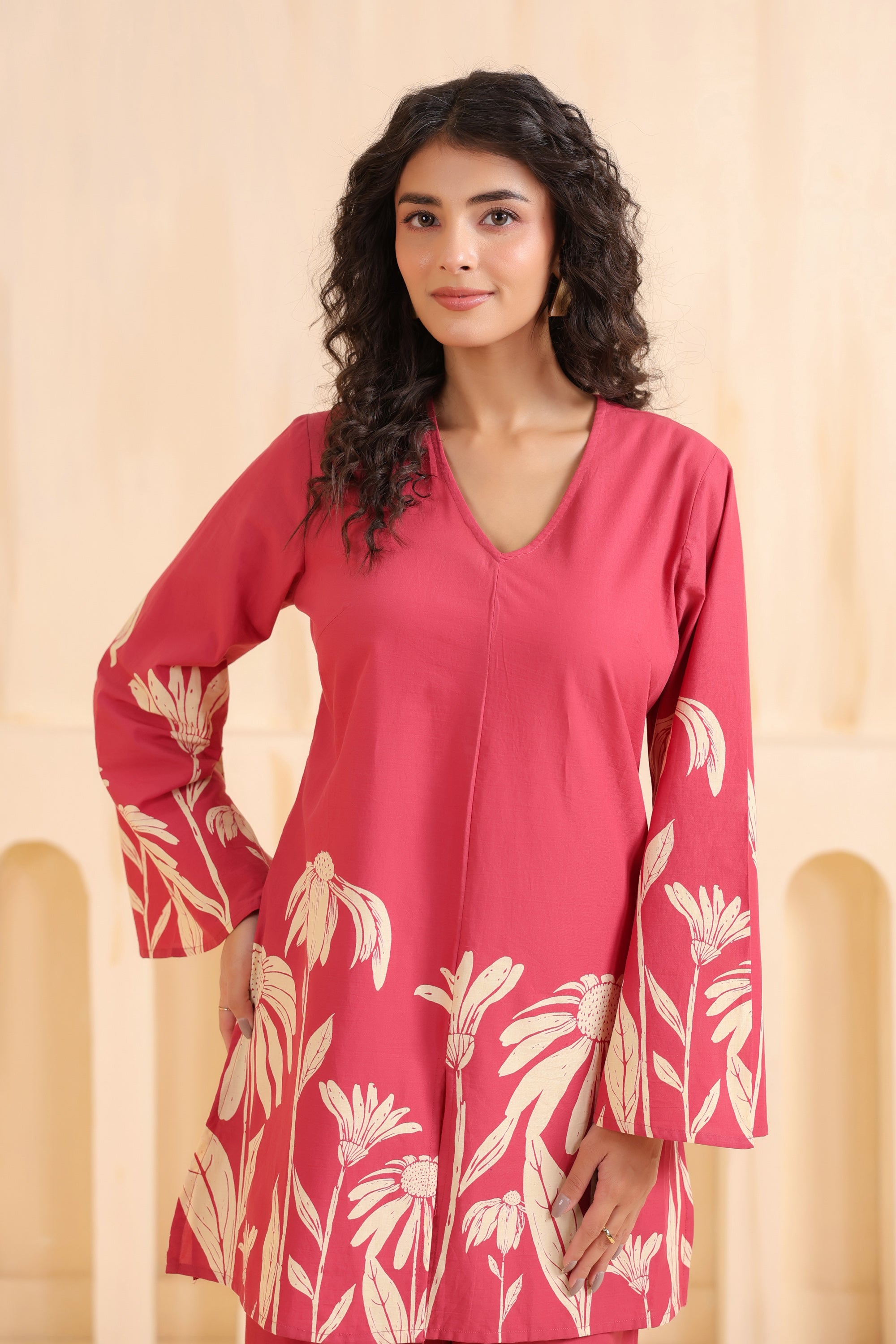 Crimson Royale Printed Cotton Co-ord Set