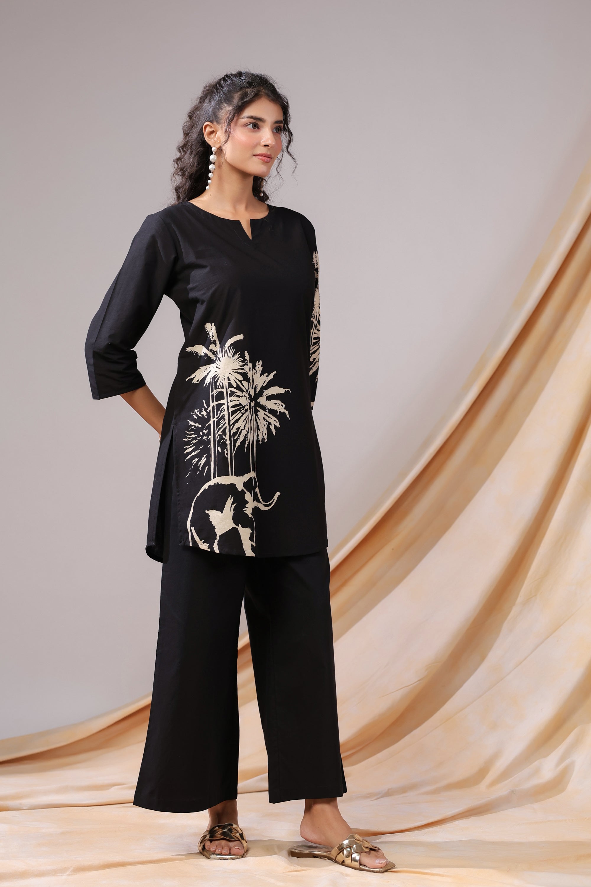 Midnight Safari Cotton Co-ord Set