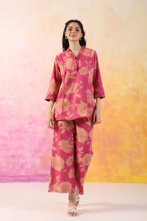 The Breezy Edit Pink Cotton Flex Co-ord Set