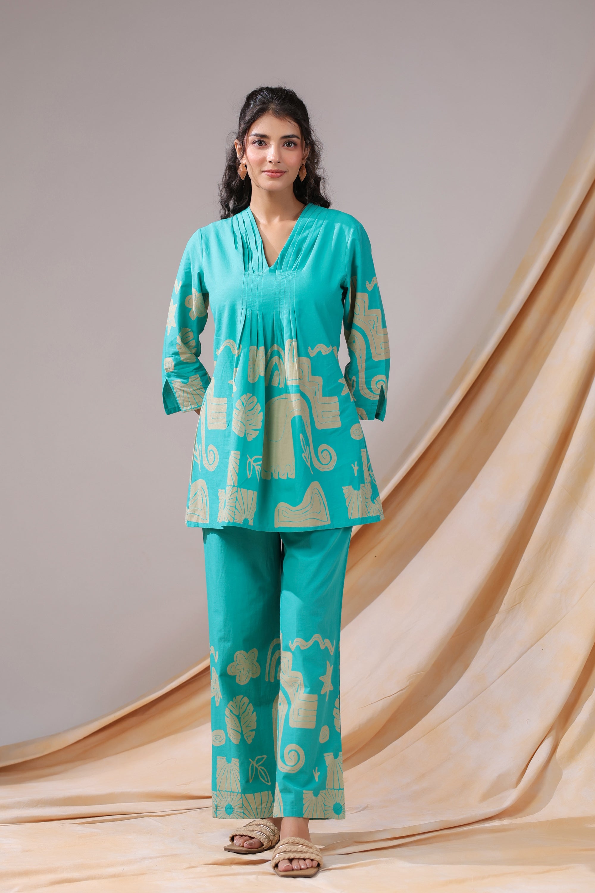 Aqua Rhythm Cotton Co-ord Set