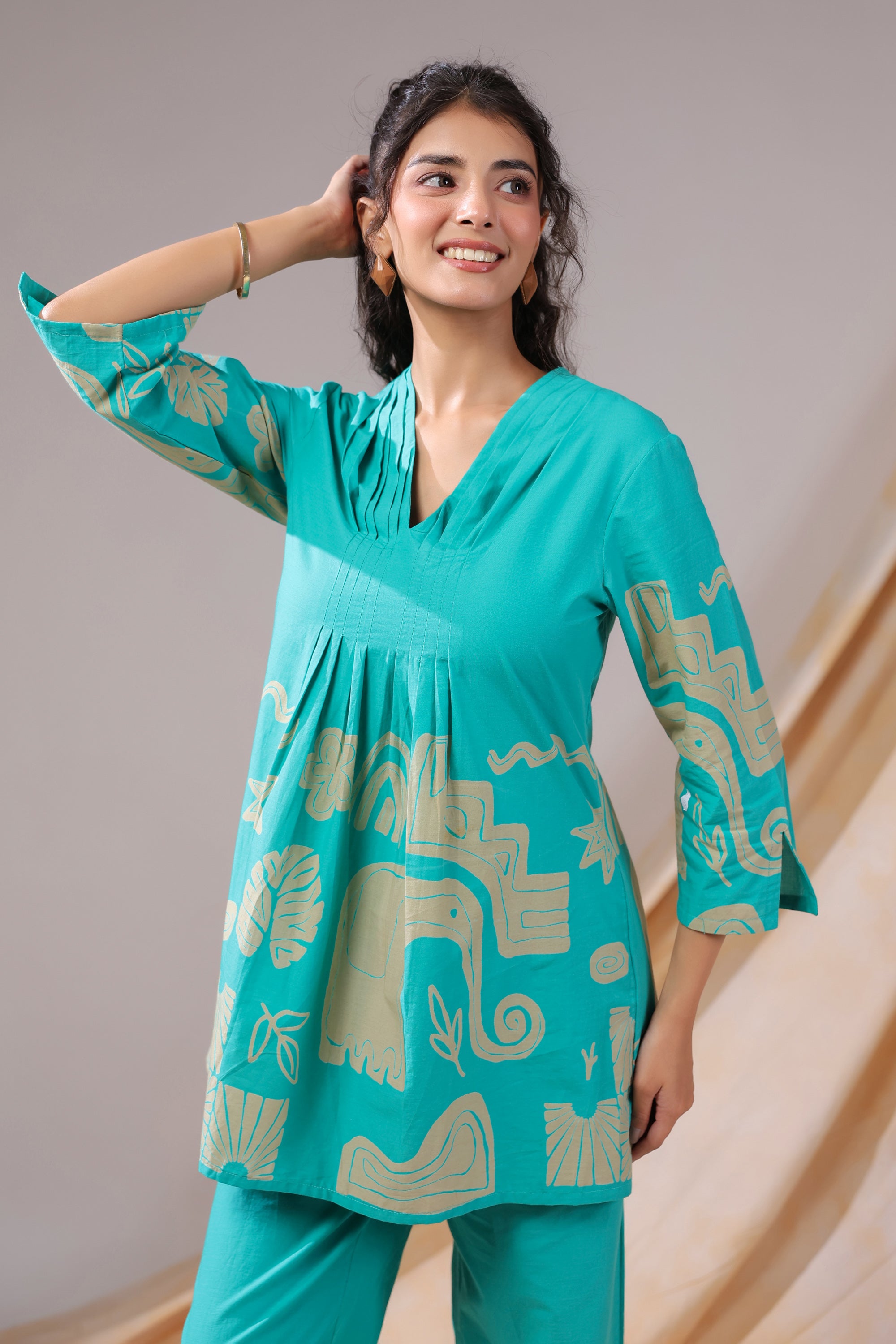 Aqua Rhythm Cotton Co-ord Set