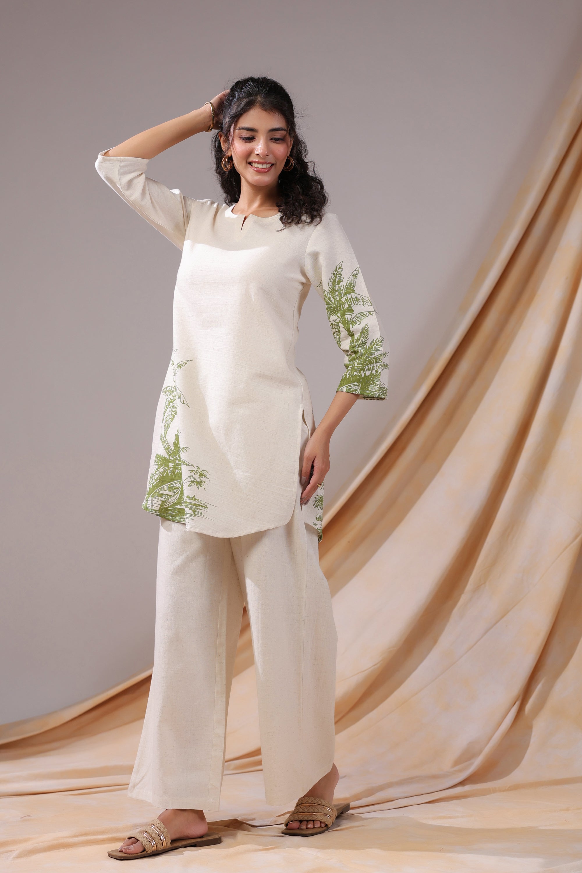 Palm Shore Printed Cotton Flex Co-ord Set