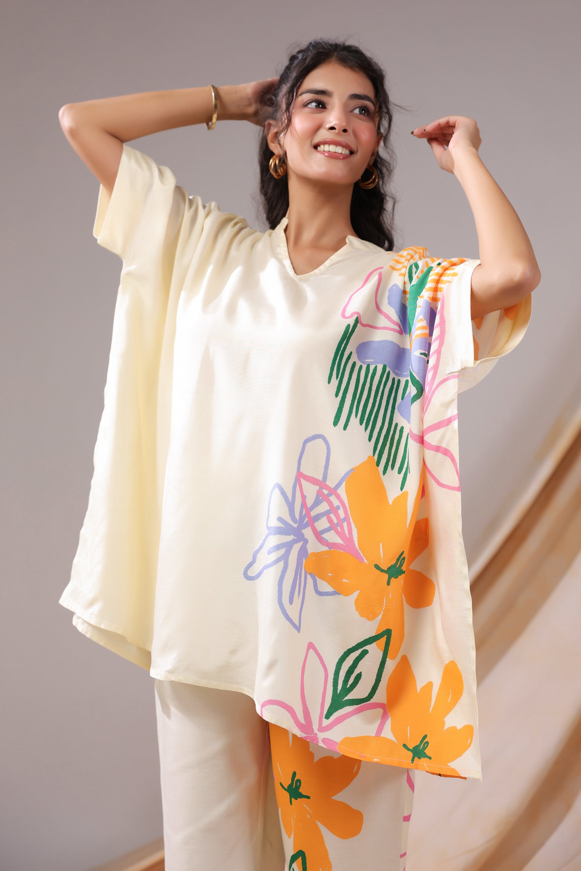 Tropical Canvas Russian Silk Co-ord Set