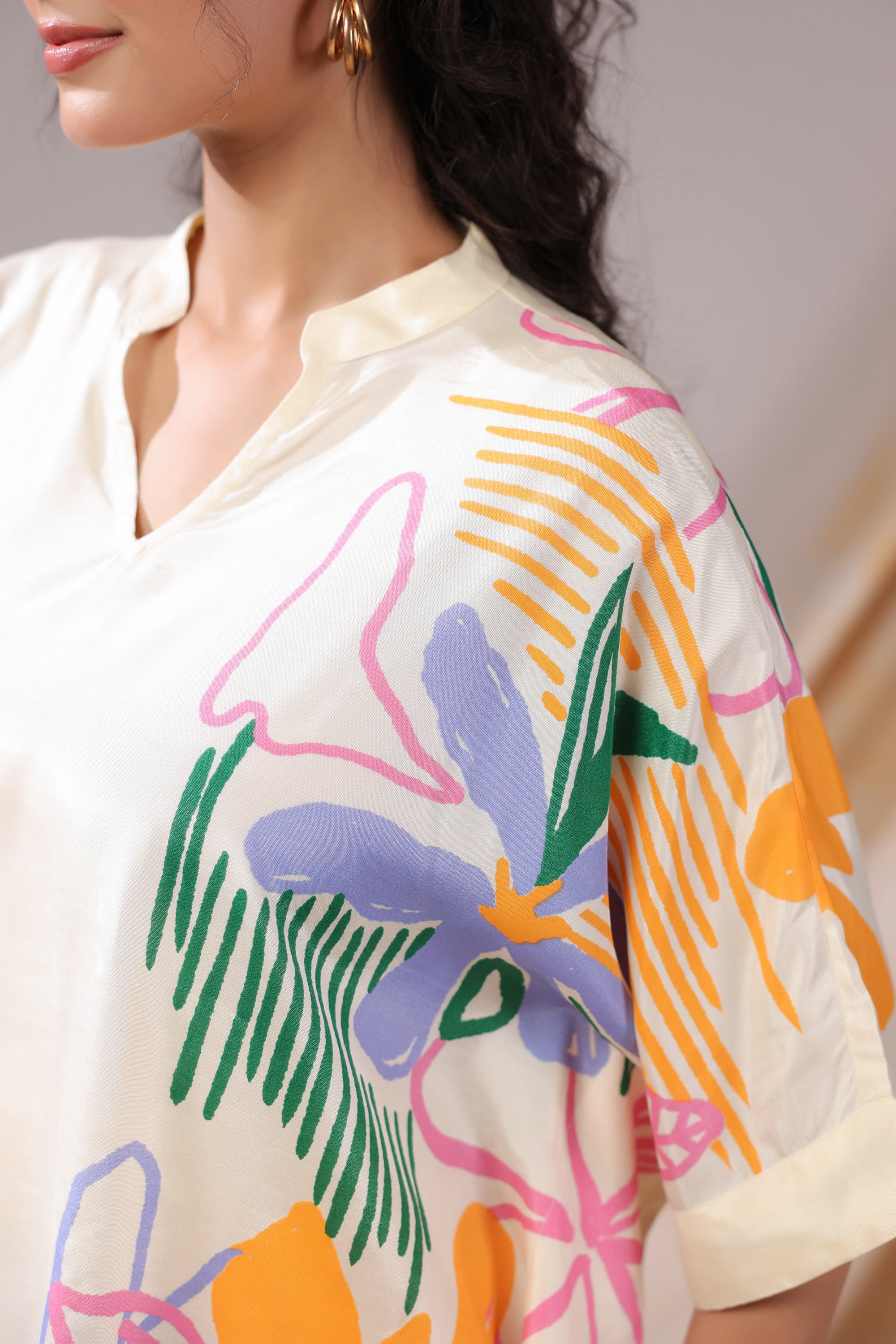 Tropical Canvas Russian Silk Co-ord Set