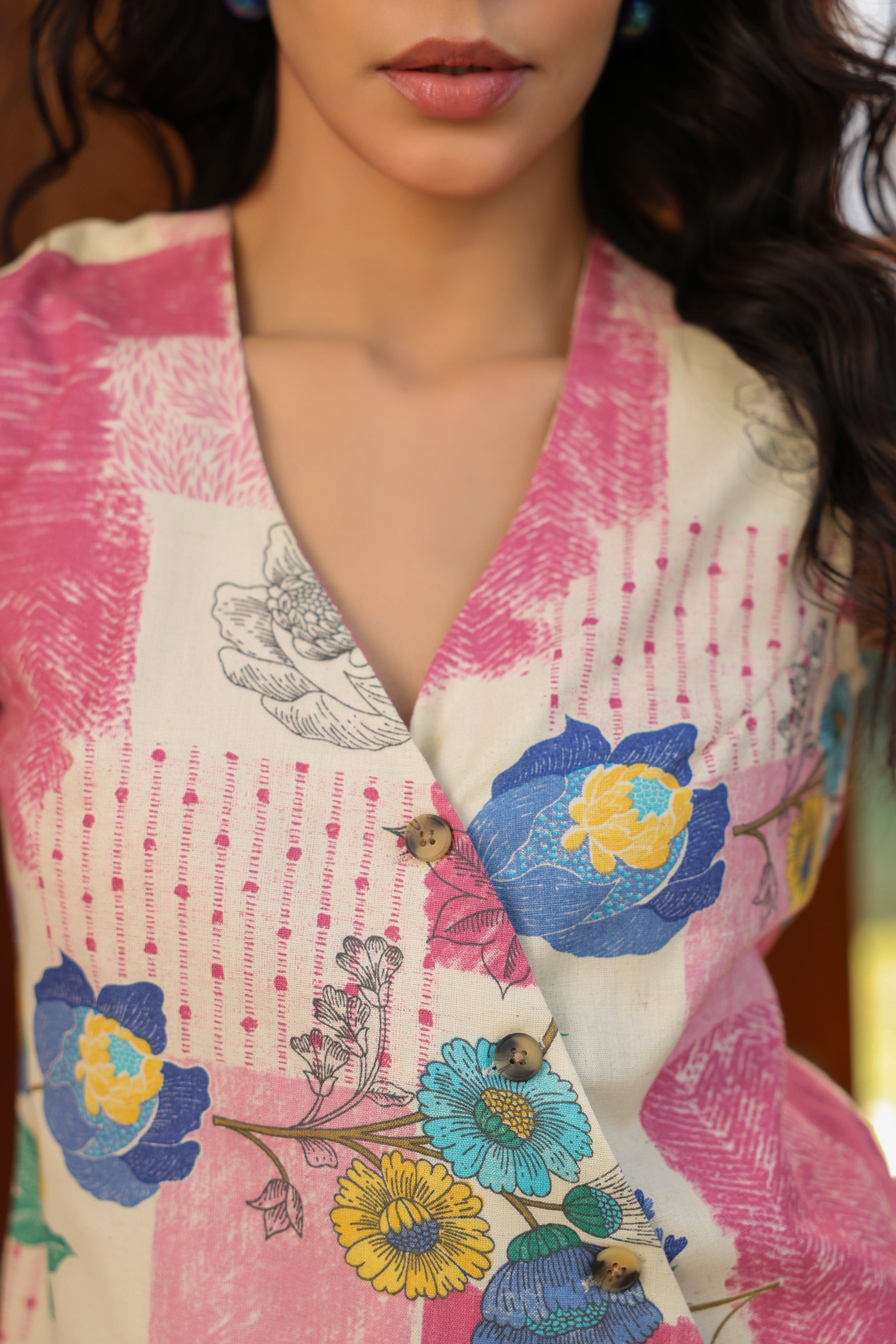 Floral Whispers Pink Cotton Flex Co-ord Set