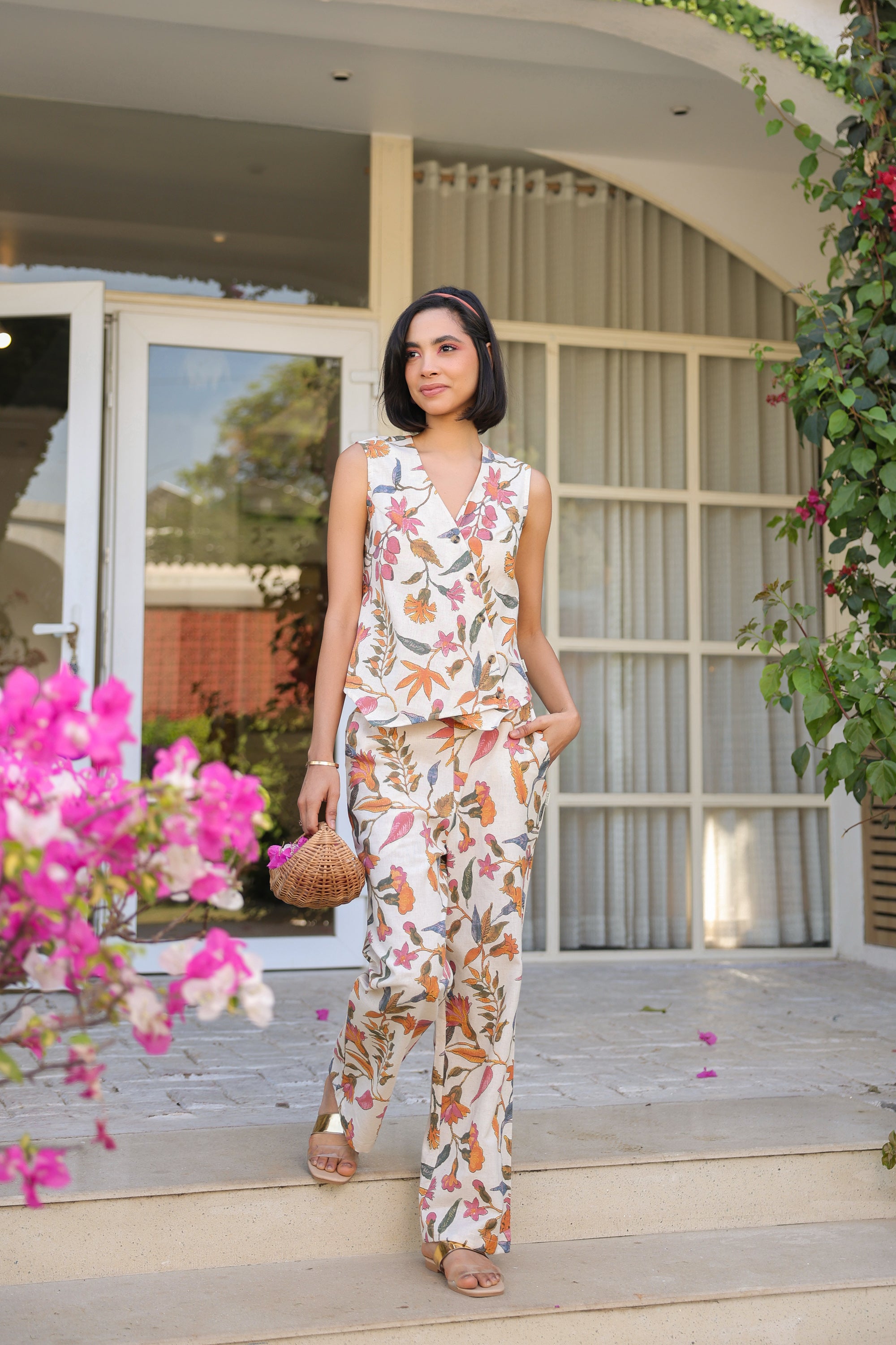 Floral Whispers Multi Cotton Flex Co-ord Set