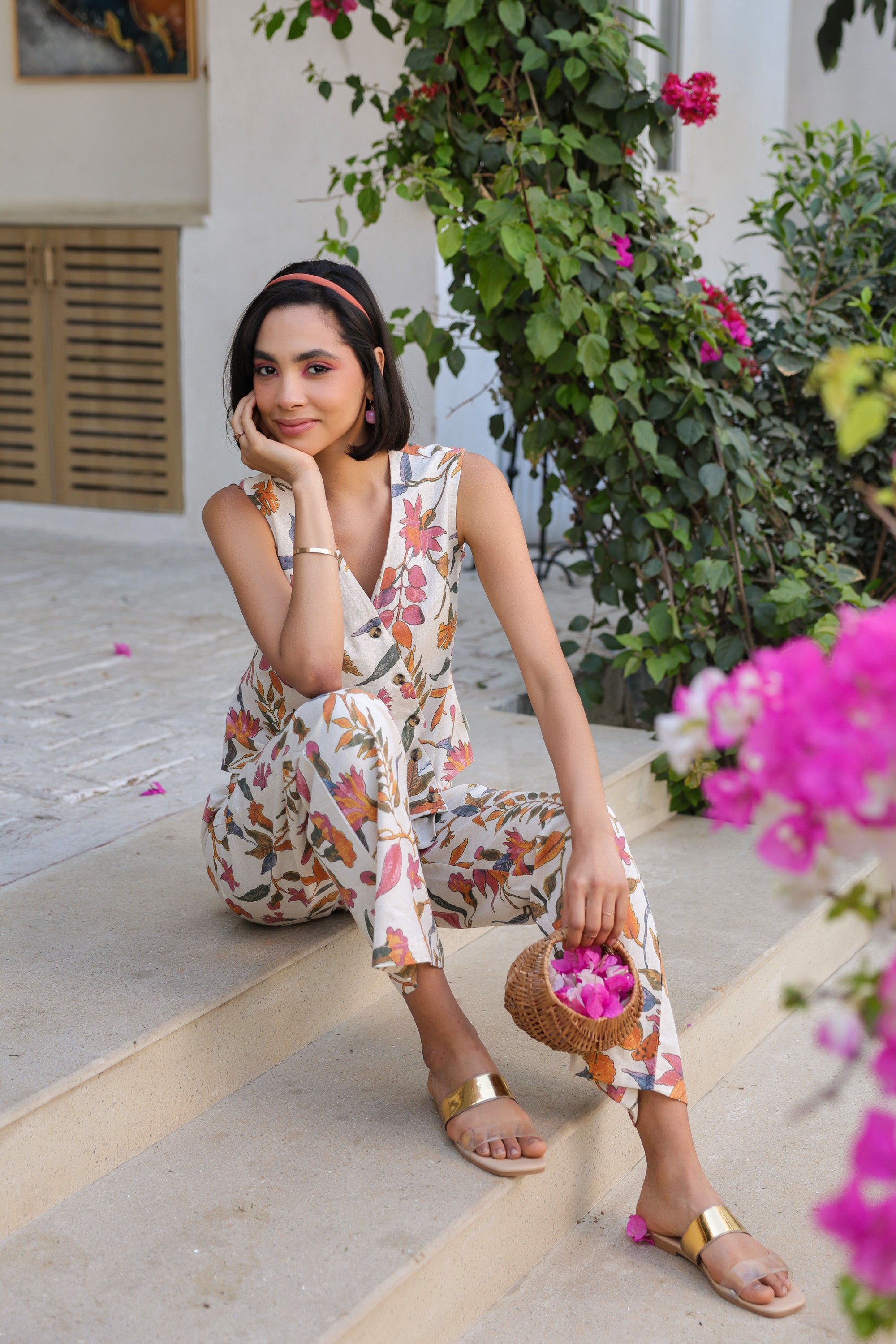 Floral Whispers Multi Cotton Flex Co-ord Set