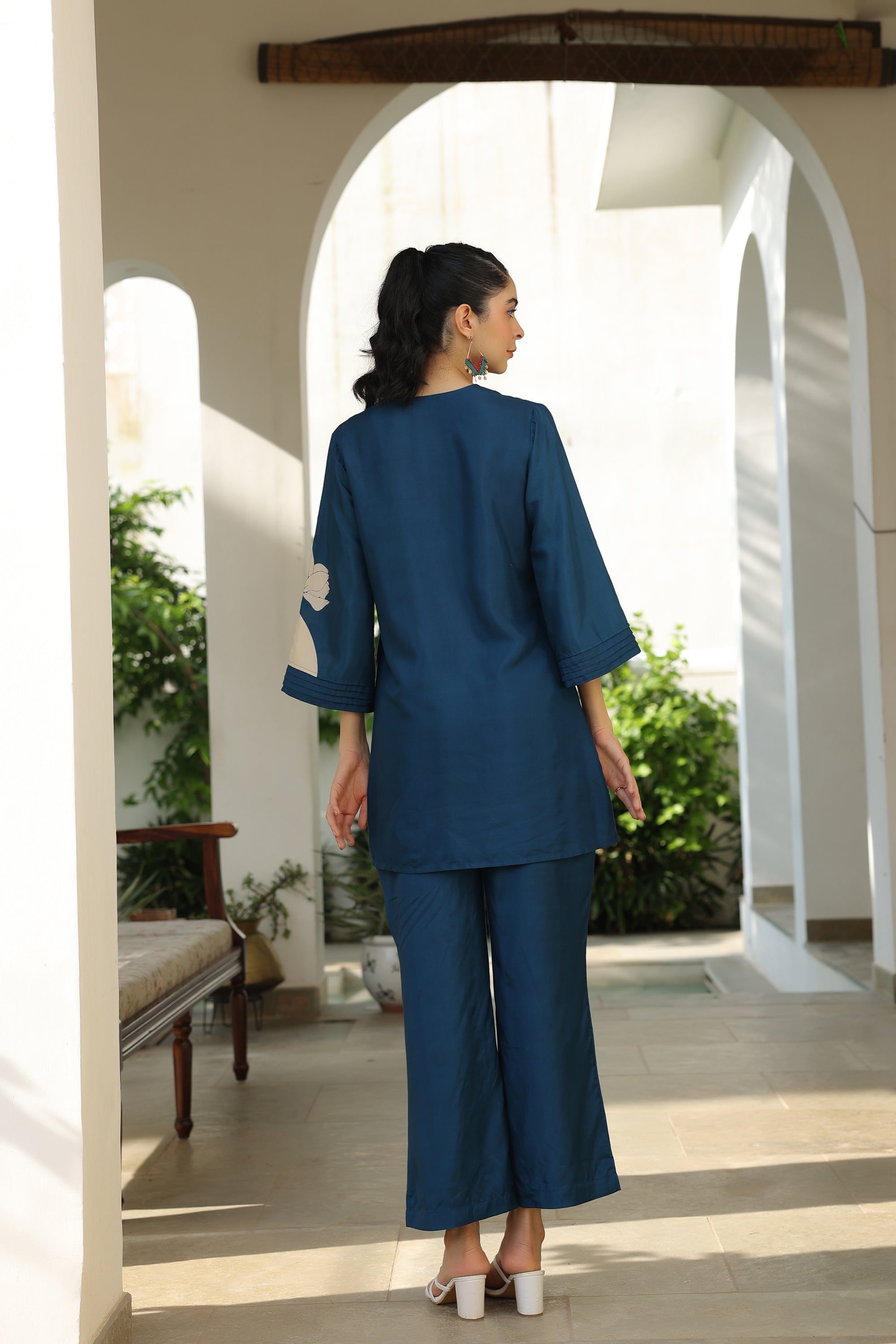 Playful Jade Ensemble Russian Silk Co-ord Set