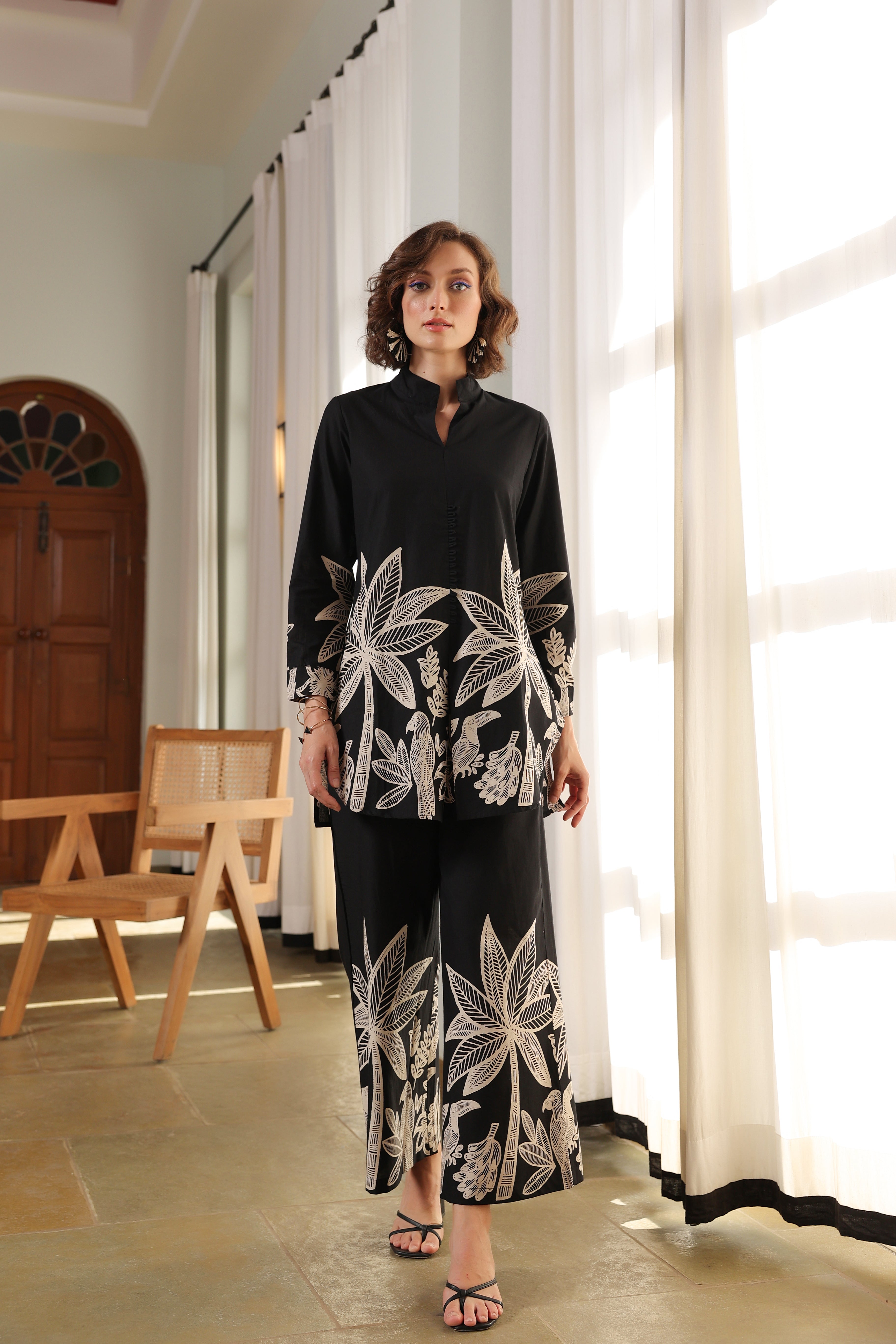 Midnight Aloha Printed Cotton Co-ord Set