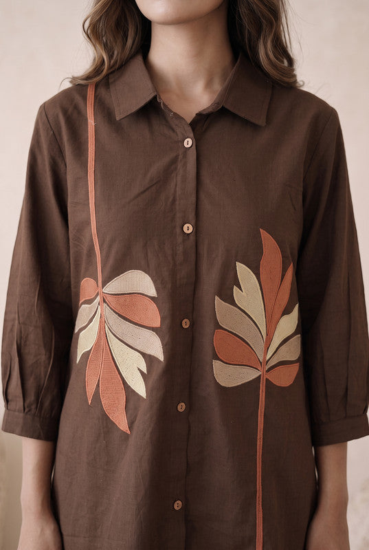 Mocha Botanical Cotton Flex Co-Ord Set
