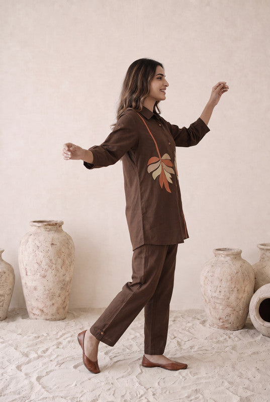 Mocha Botanical Cotton Flex Co-Ord Set