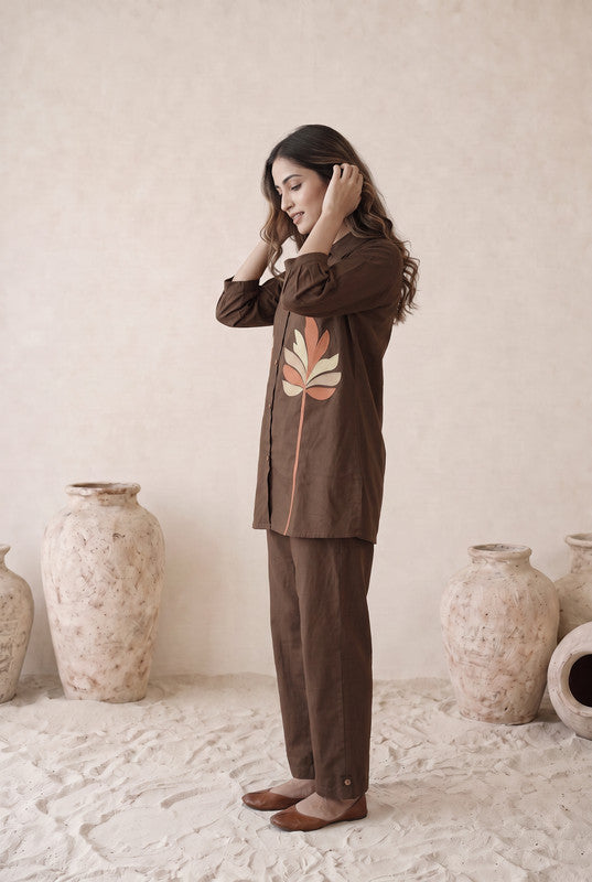 Mocha Botanical Cotton Flex Co-Ord Set