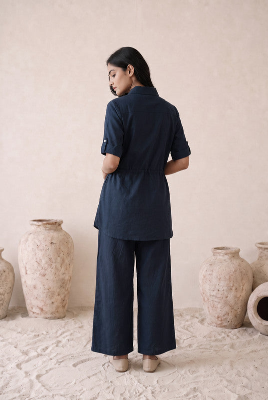 Navy Botanical Cotton Flex Co-Ord Set