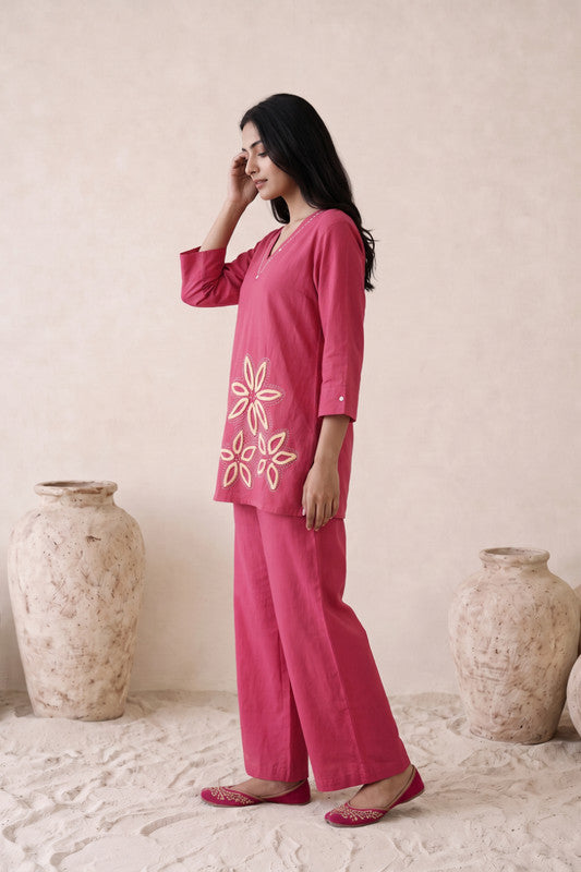 Rose Bloom Cotton Flex Co-Ord Set