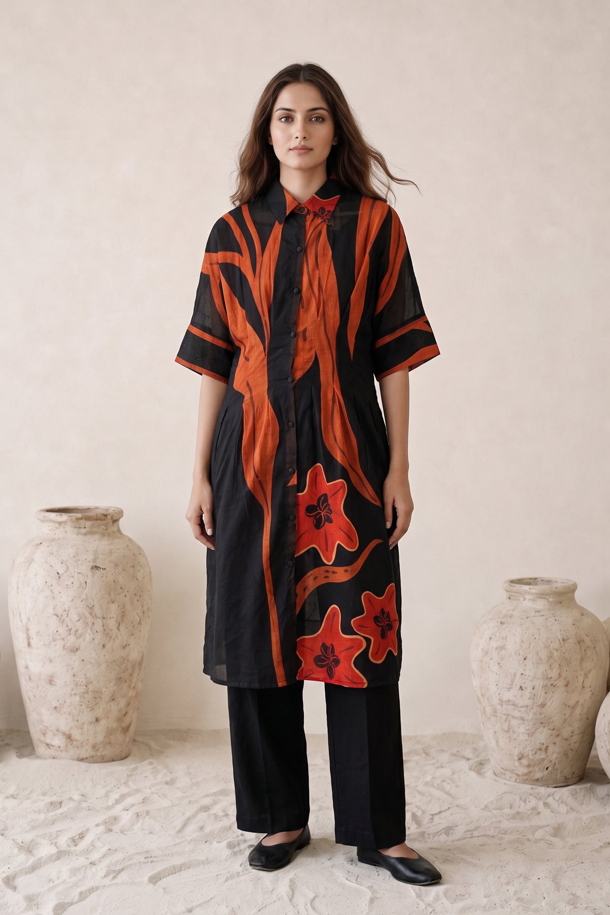 Abstract Floral Mul Cotton Co-ord Set