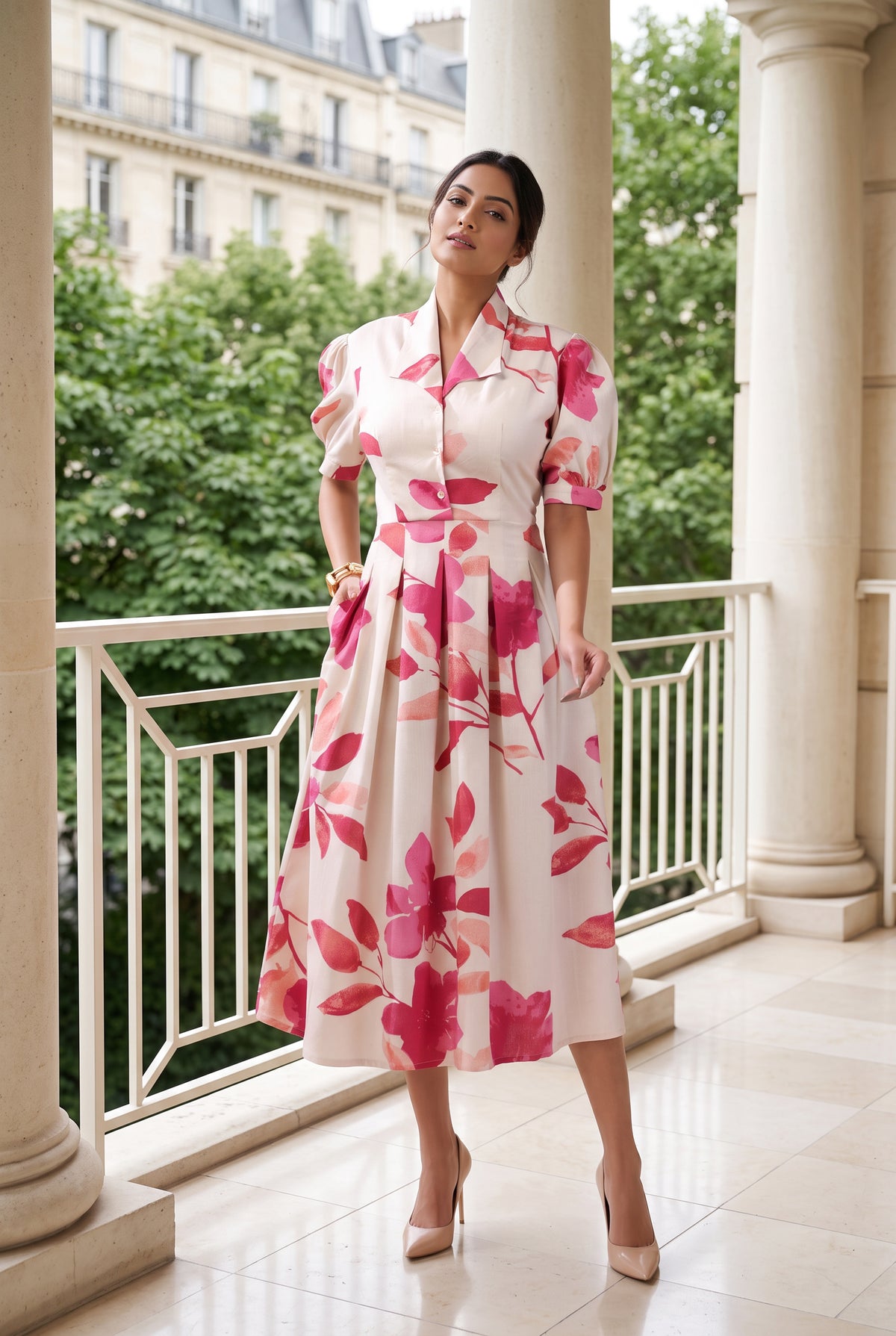 Rosewood Garden Cotton Flex Dress
