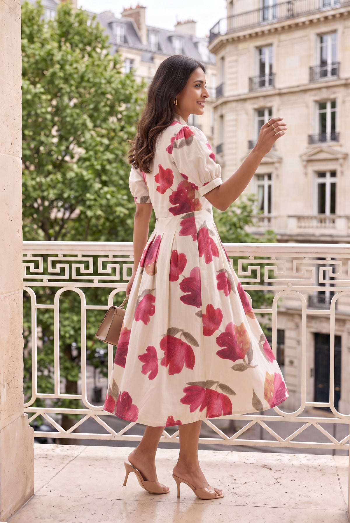 Crimson Magnolia Cotton Flex Dress