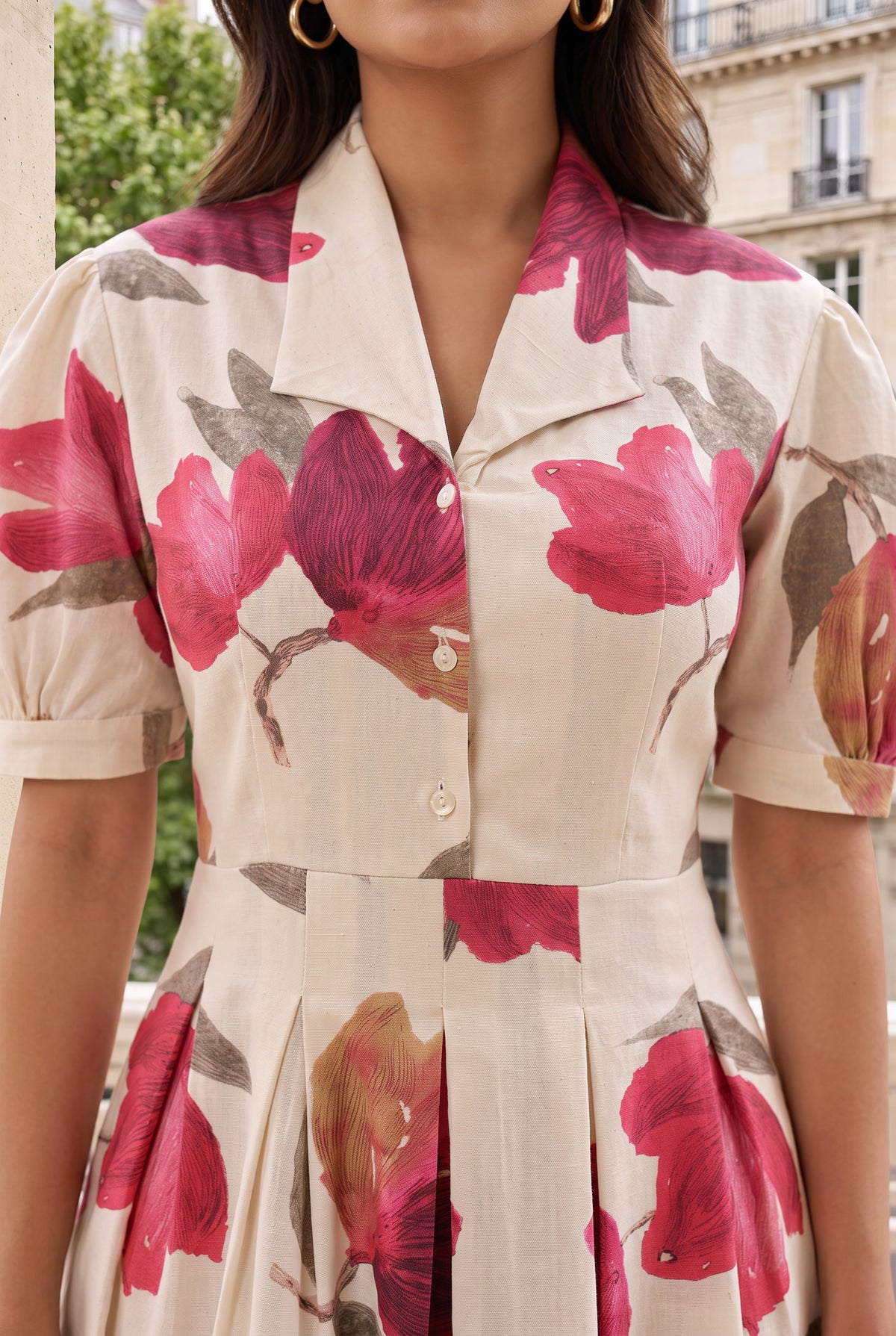 Crimson Magnolia Cotton Flex Dress