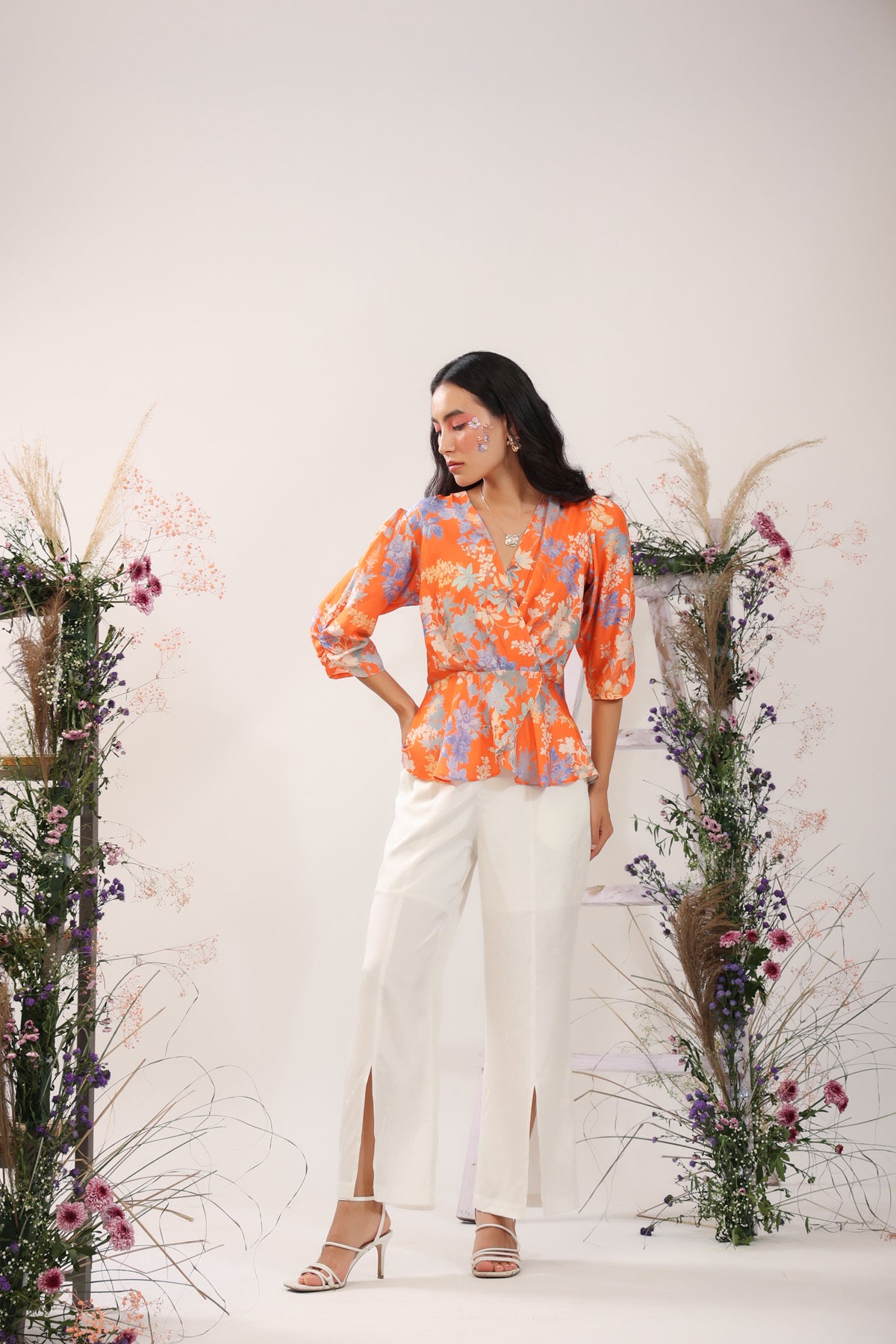 Sundowner Muslin Silk Orange Co-ord Set