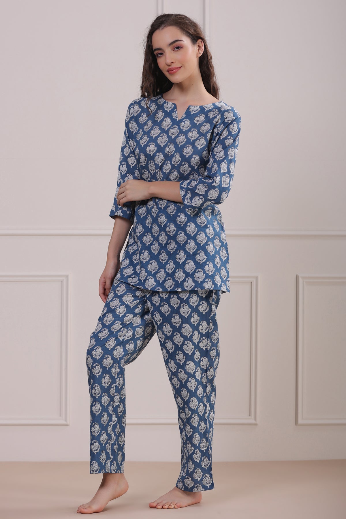 Lotus Blue Loungewear Top Set