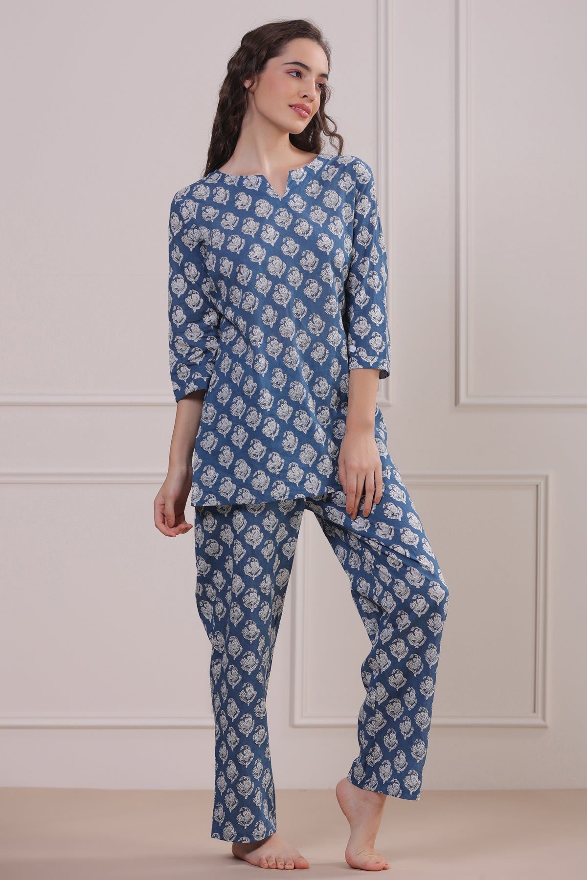 Lotus Blue Loungewear Top Set