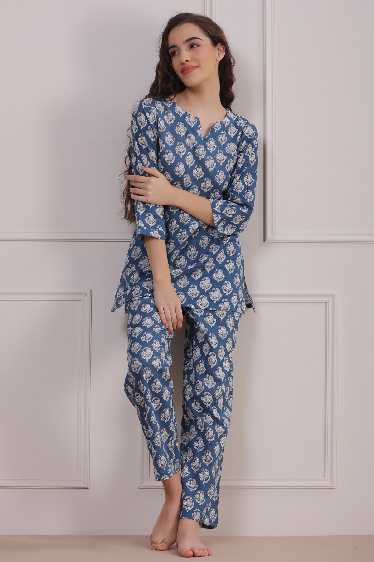 Lotus Blue Loungewear Top Set