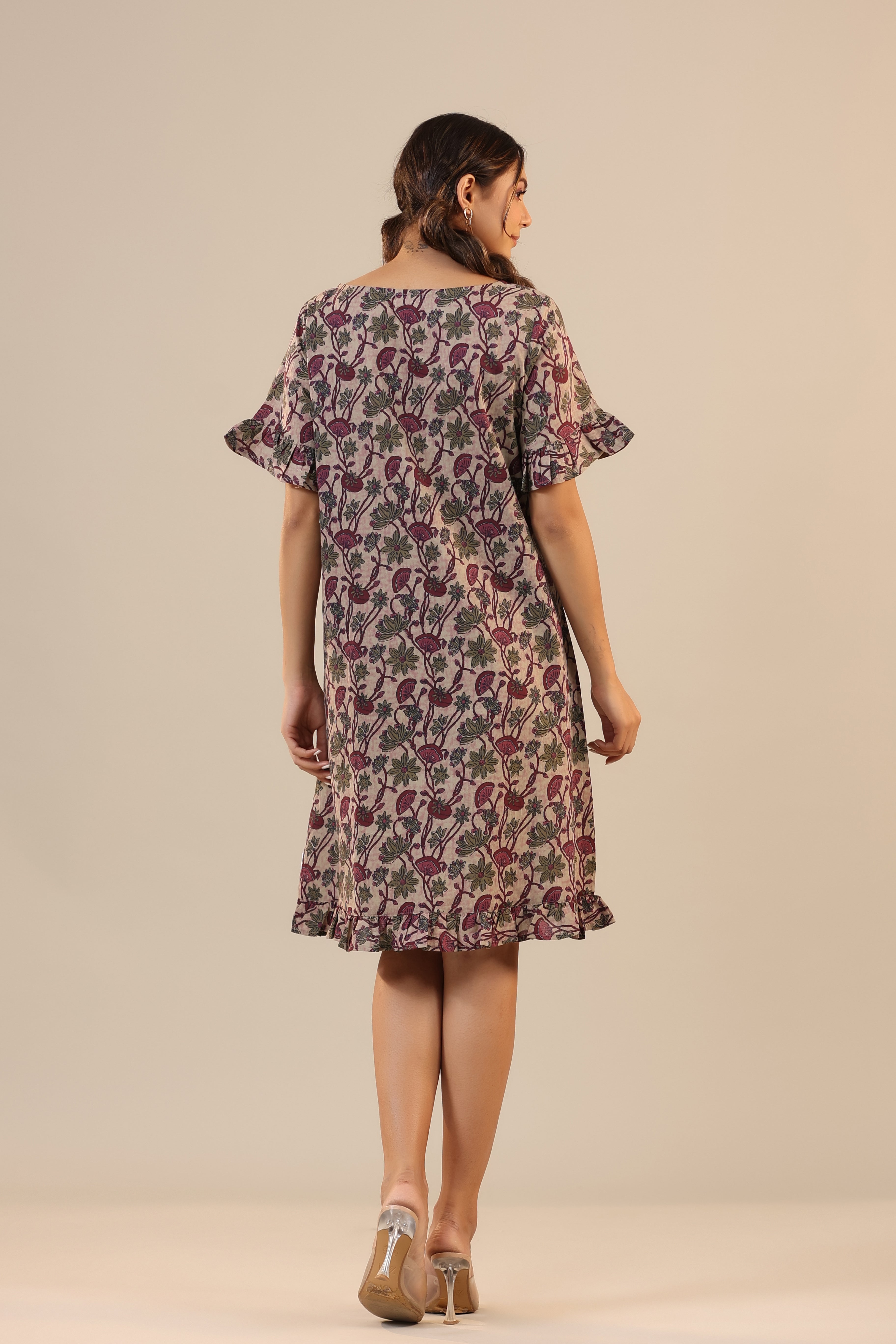 Purple Canopies on Cotton T shirt Dress