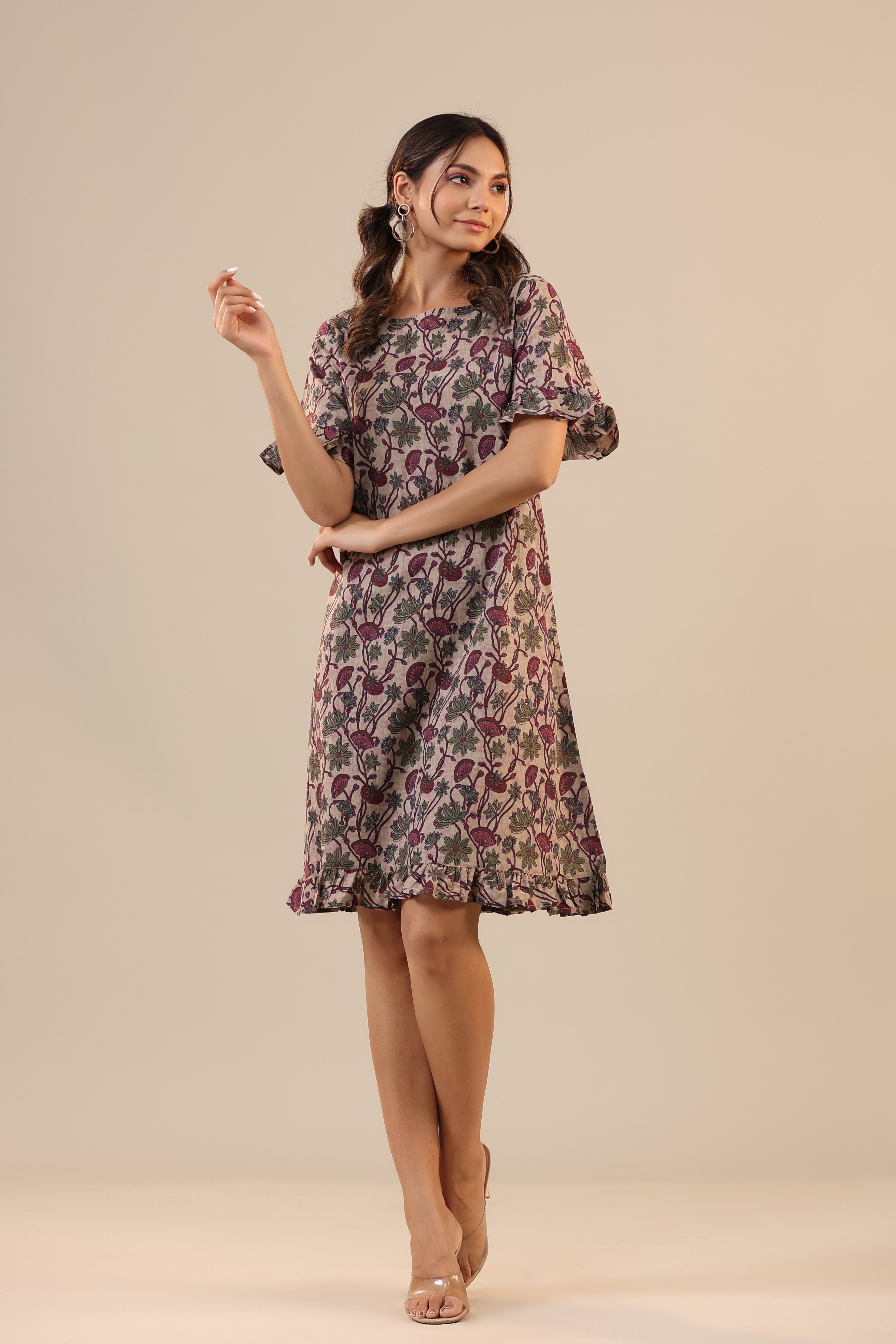 Purple Canopies on Cotton T shirt Dress