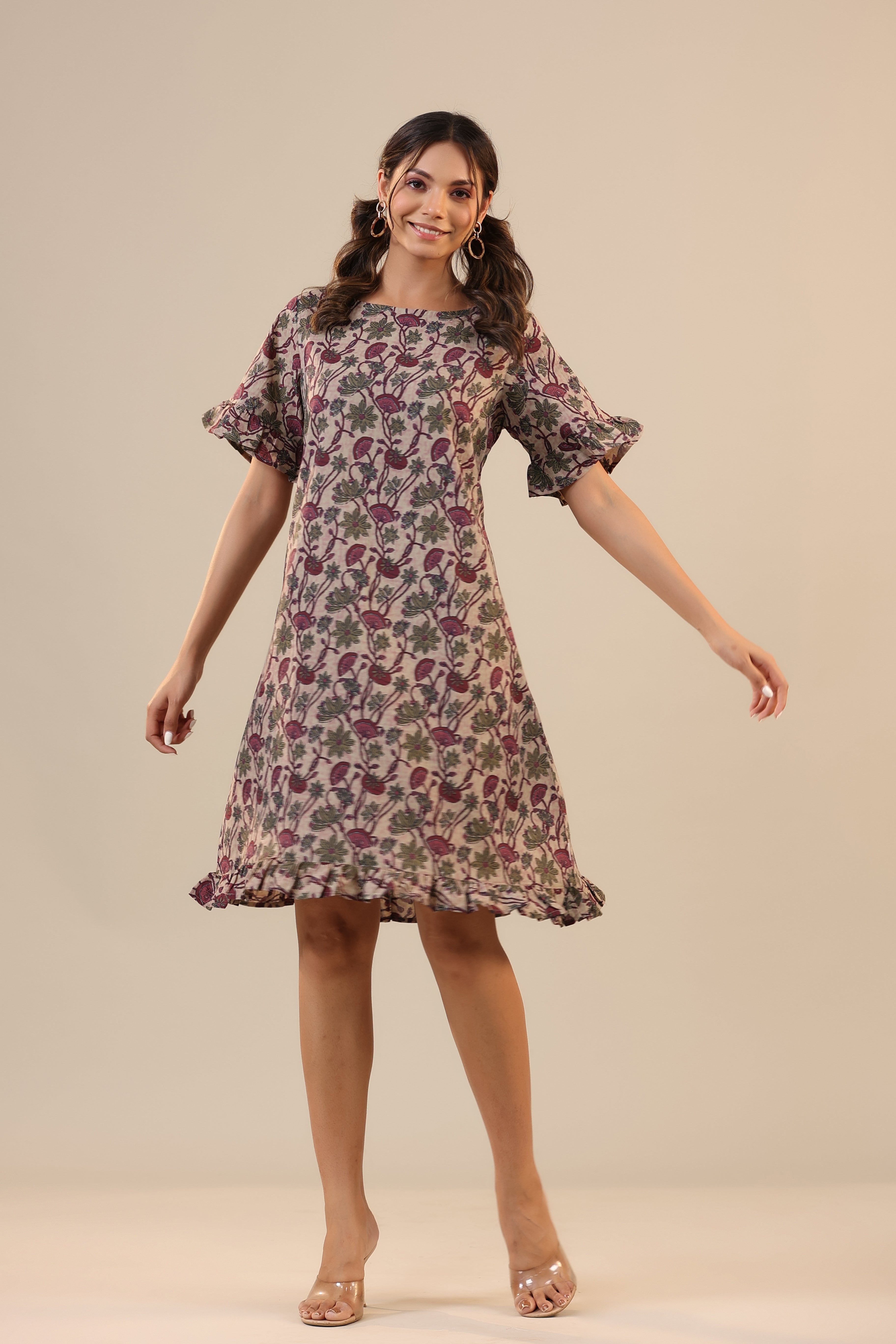 Purple Canopies on Cotton T shirt Dress