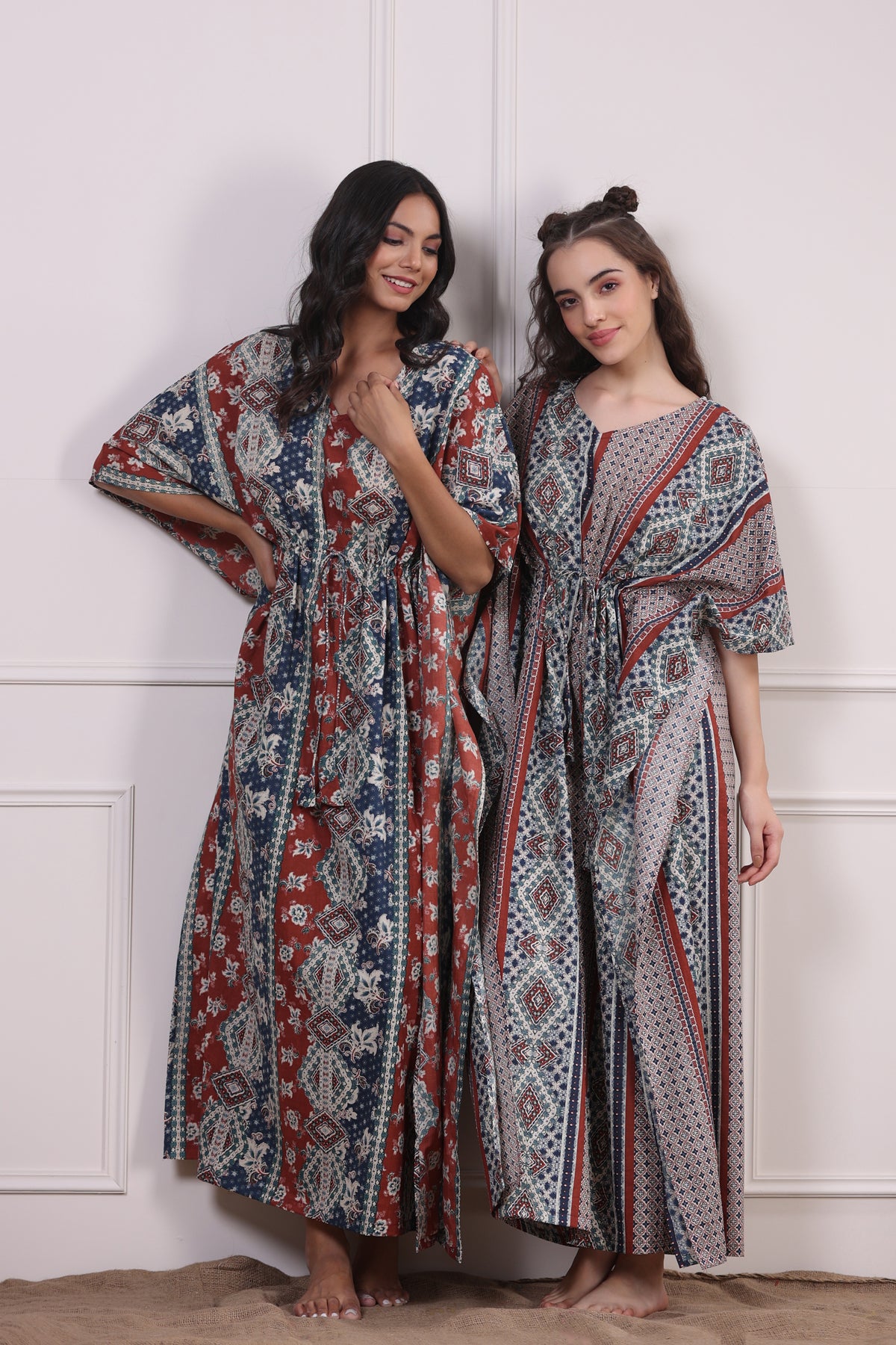 Turkish Delight Maroon and Blue Kaftan