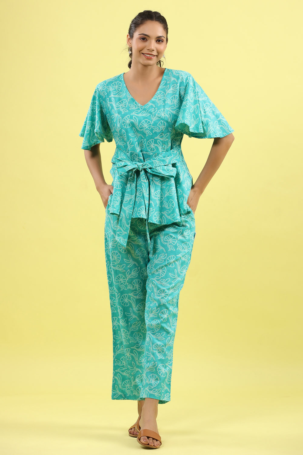 Shibori Blue Lounge Tie Up Co-ord Set