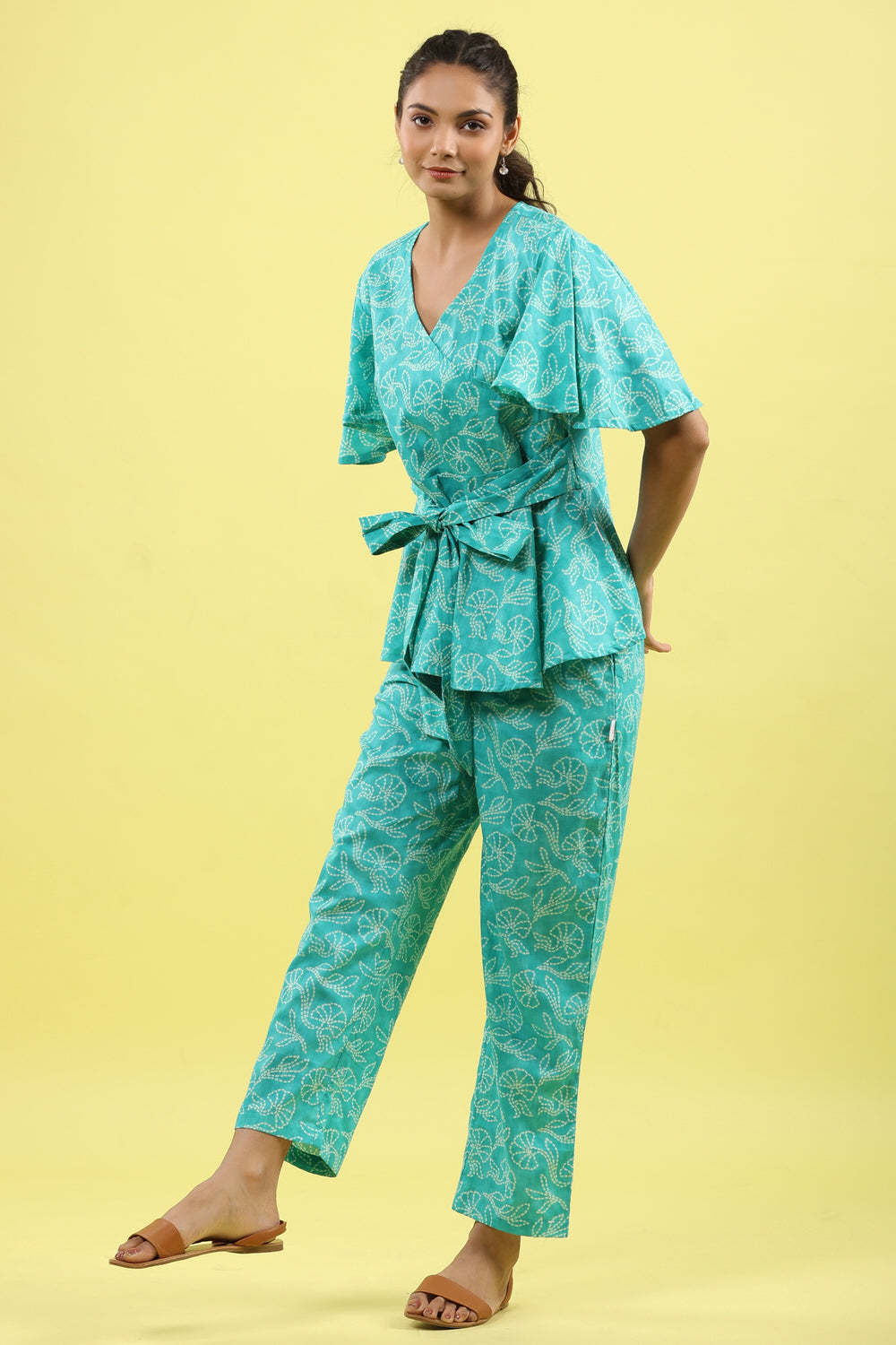 Shibori Blue Lounge Tie Up Co-ord Set