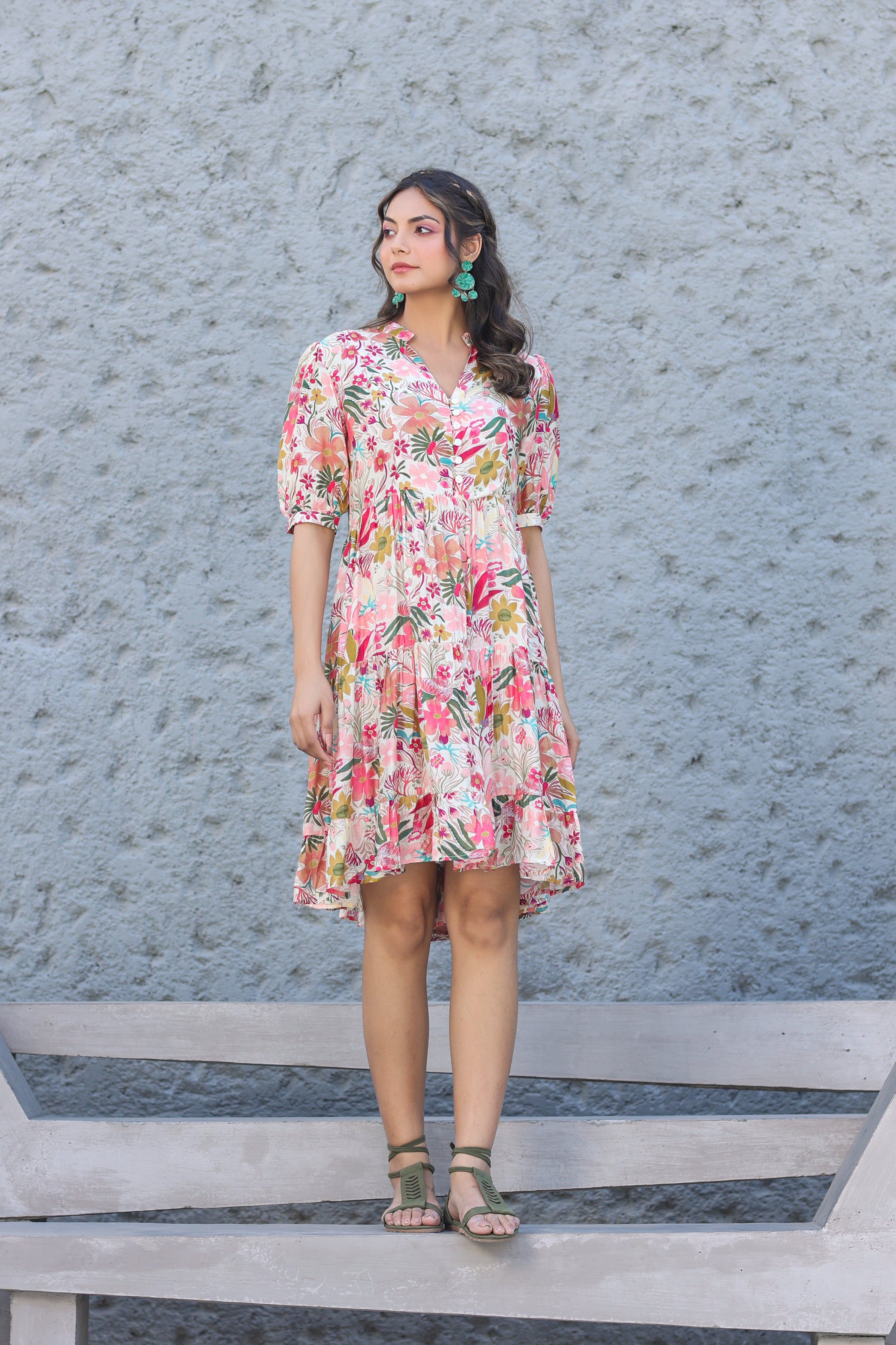 Retro Muslin Silk Mini Dress