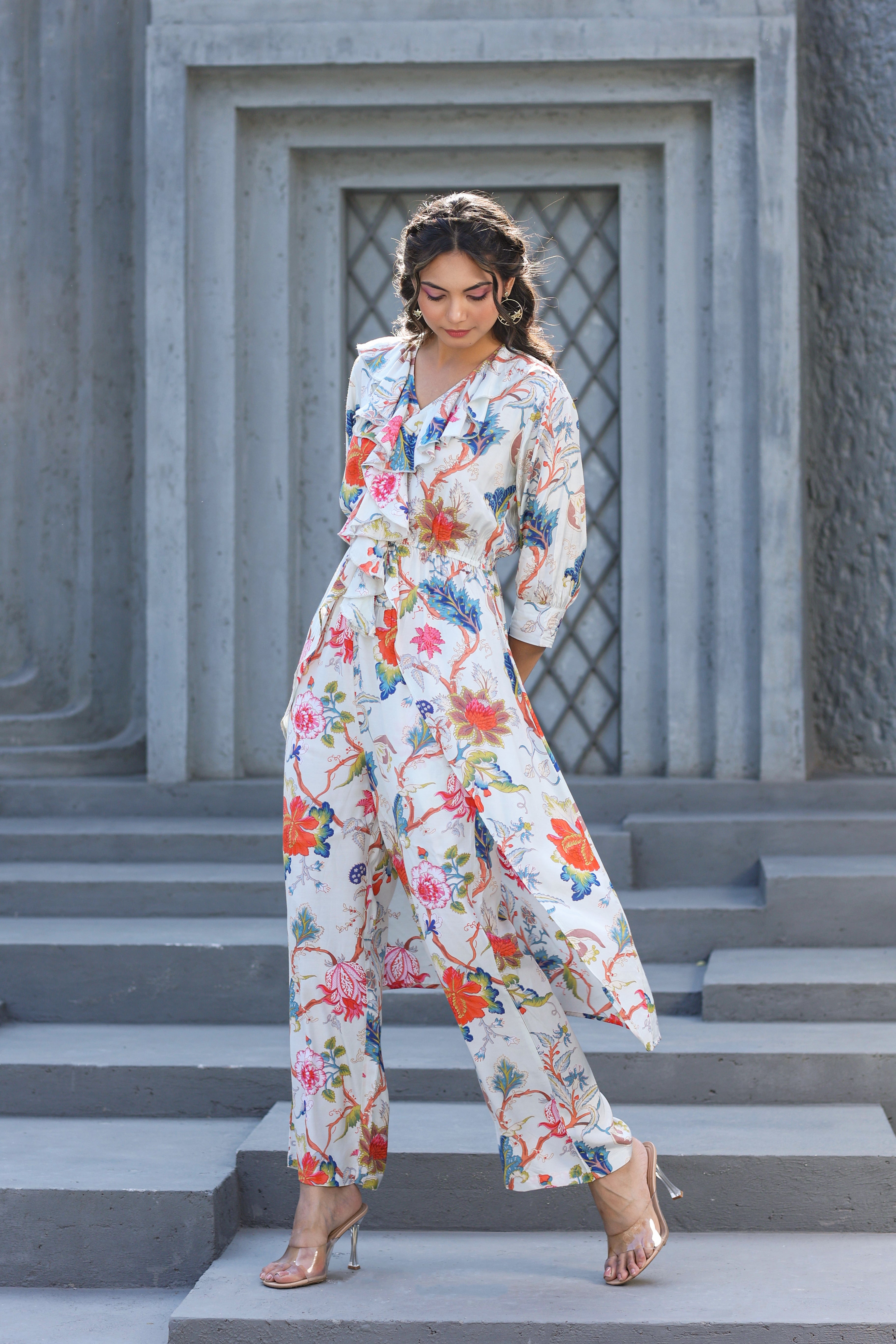 Boho Chique Silk Floral Co ord Set