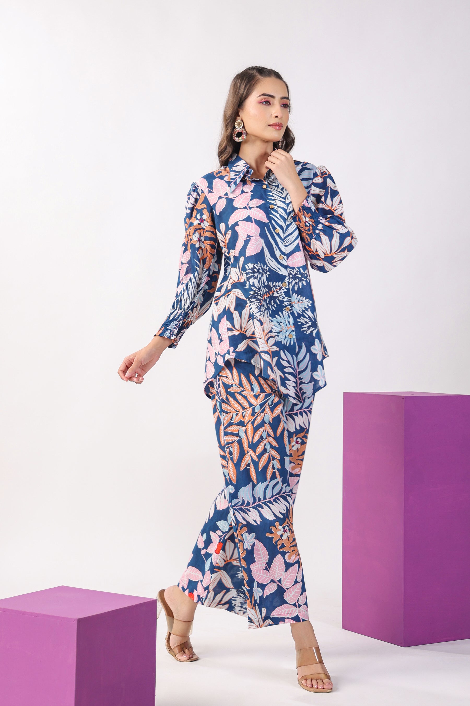 Leaves on Indigo Lounge Co-ord Set