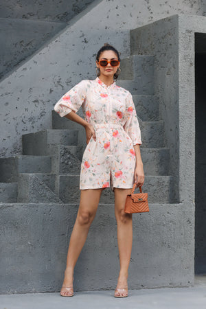 Atelier Muslin Silk Pink Playsuit