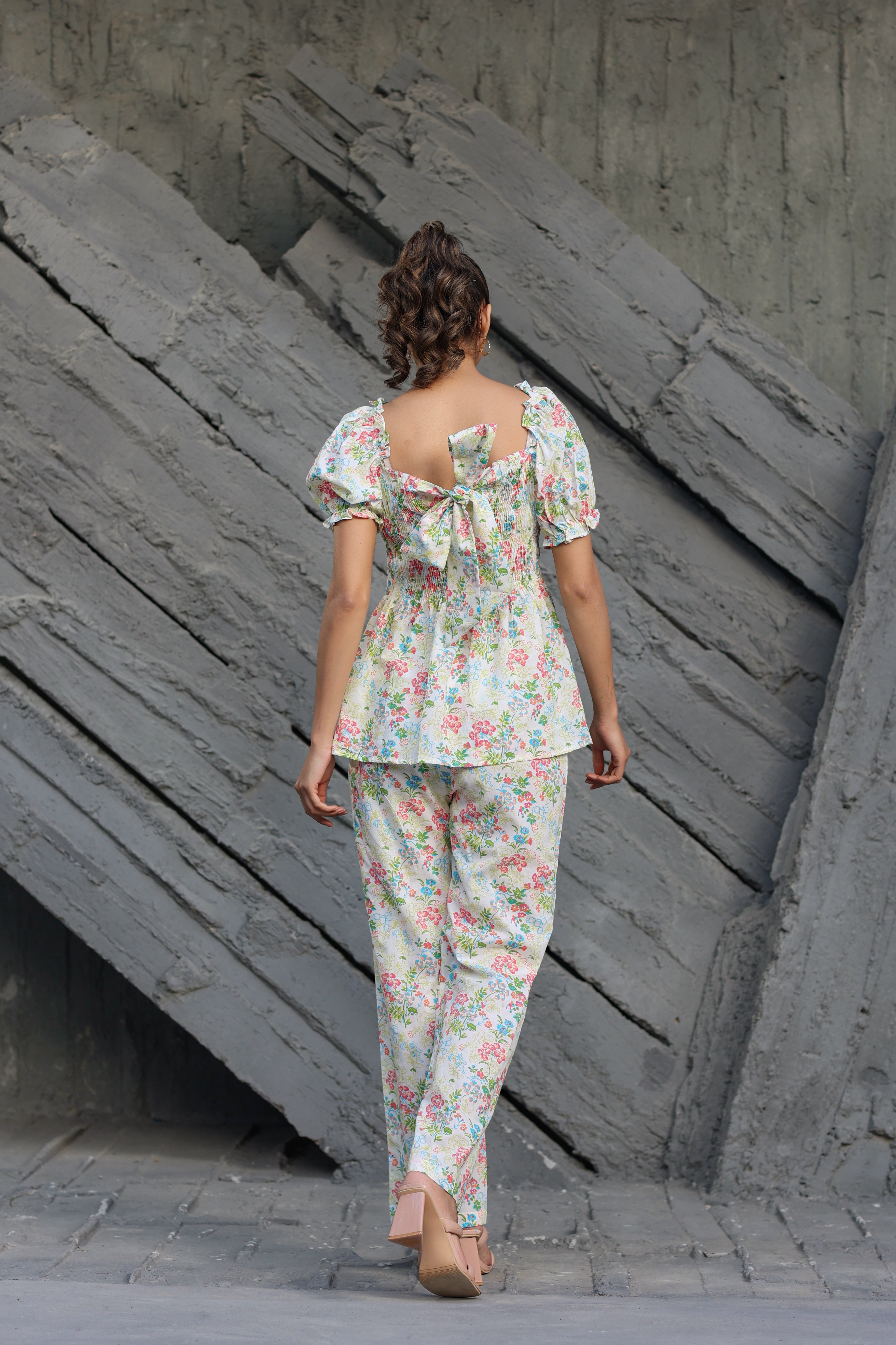 Gardenia on Smoked Cotton Co ord Set