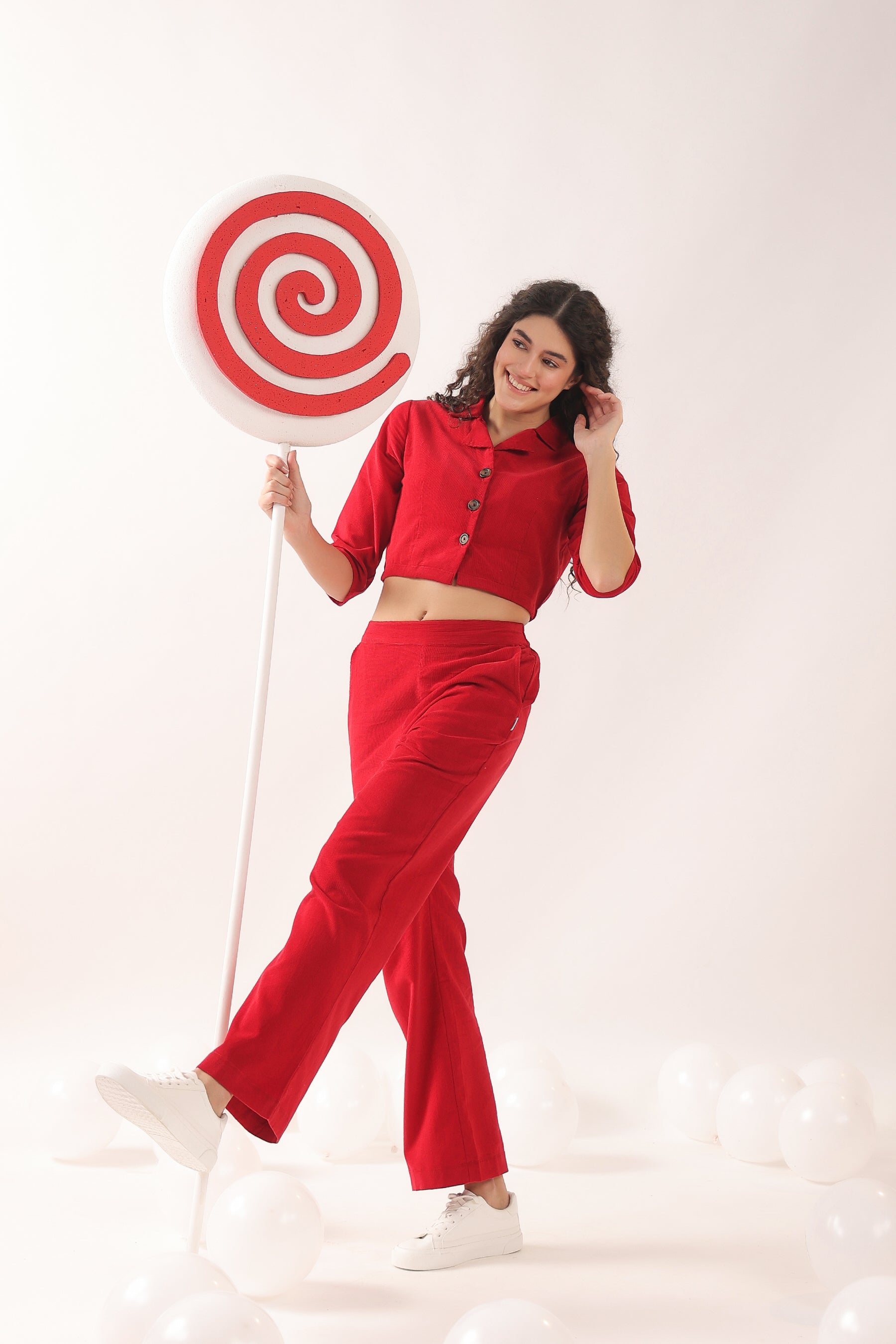 Candy Cane Cotton Corduroy Coord Set