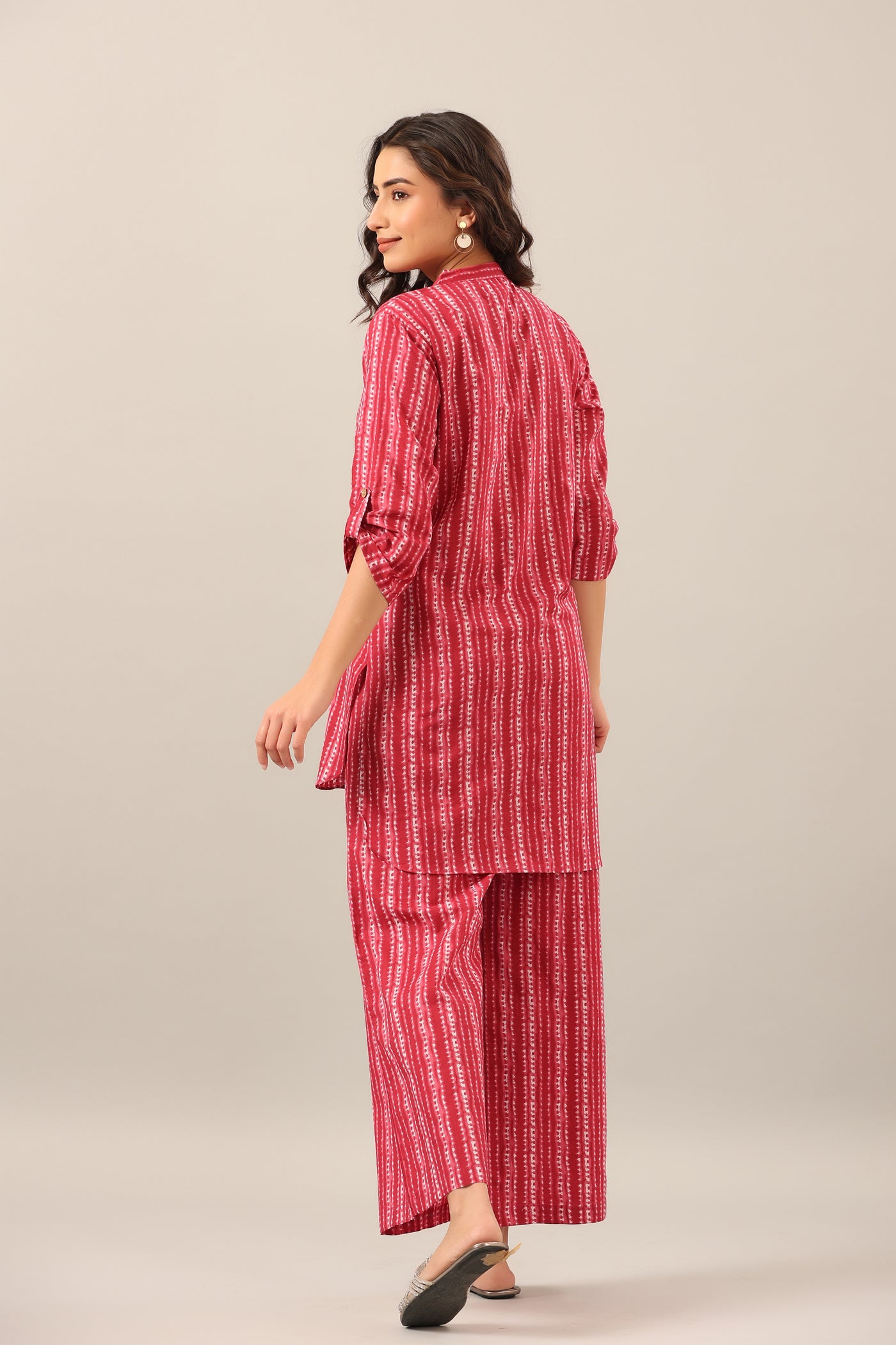 Red - Tie & Dye Cotton Shibori Co-Ord Set 13