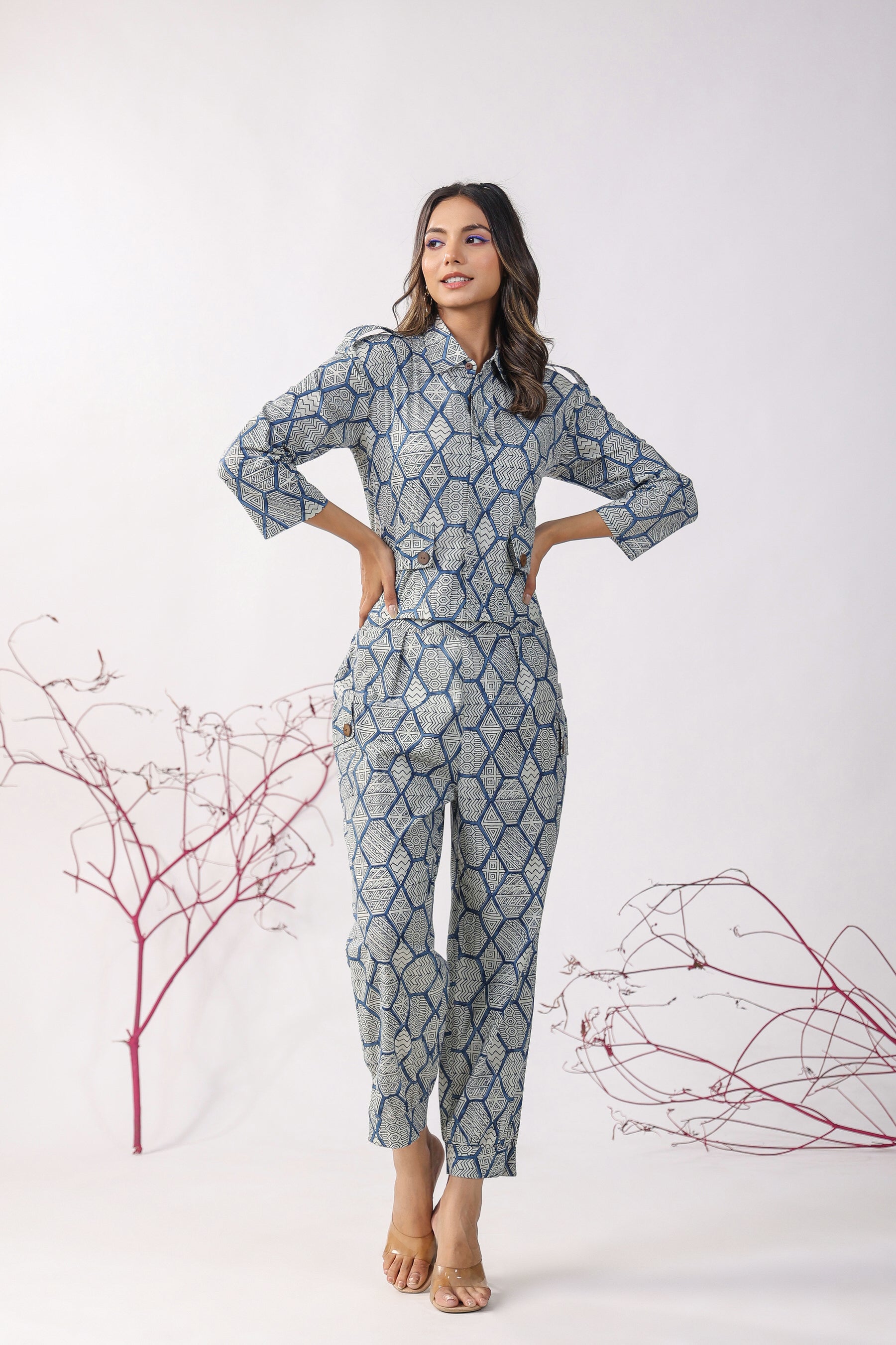 Geometrical Print on Cotton Co-ord Set