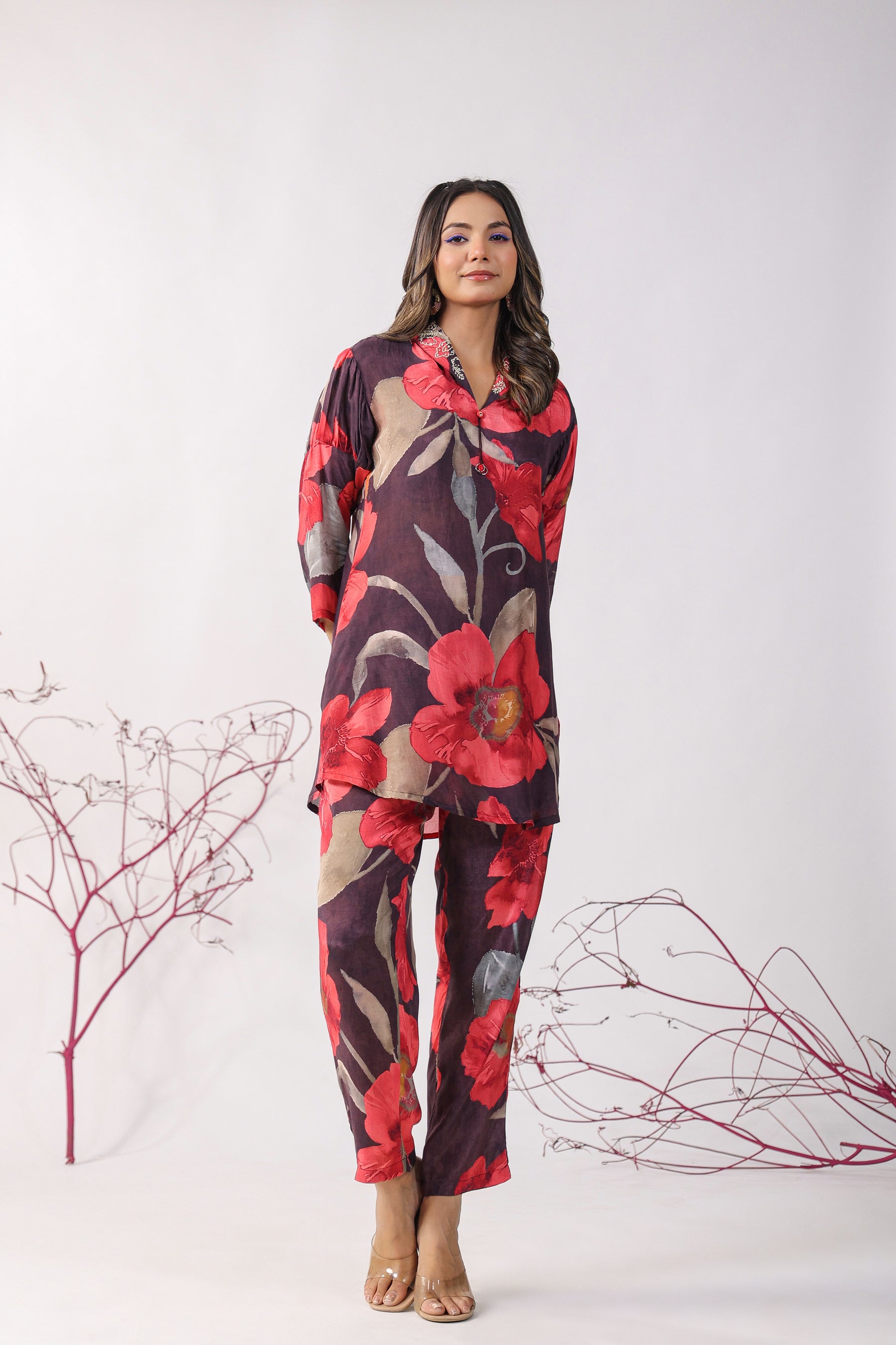 Flower Bloom Muslin Silk Co-ord Set