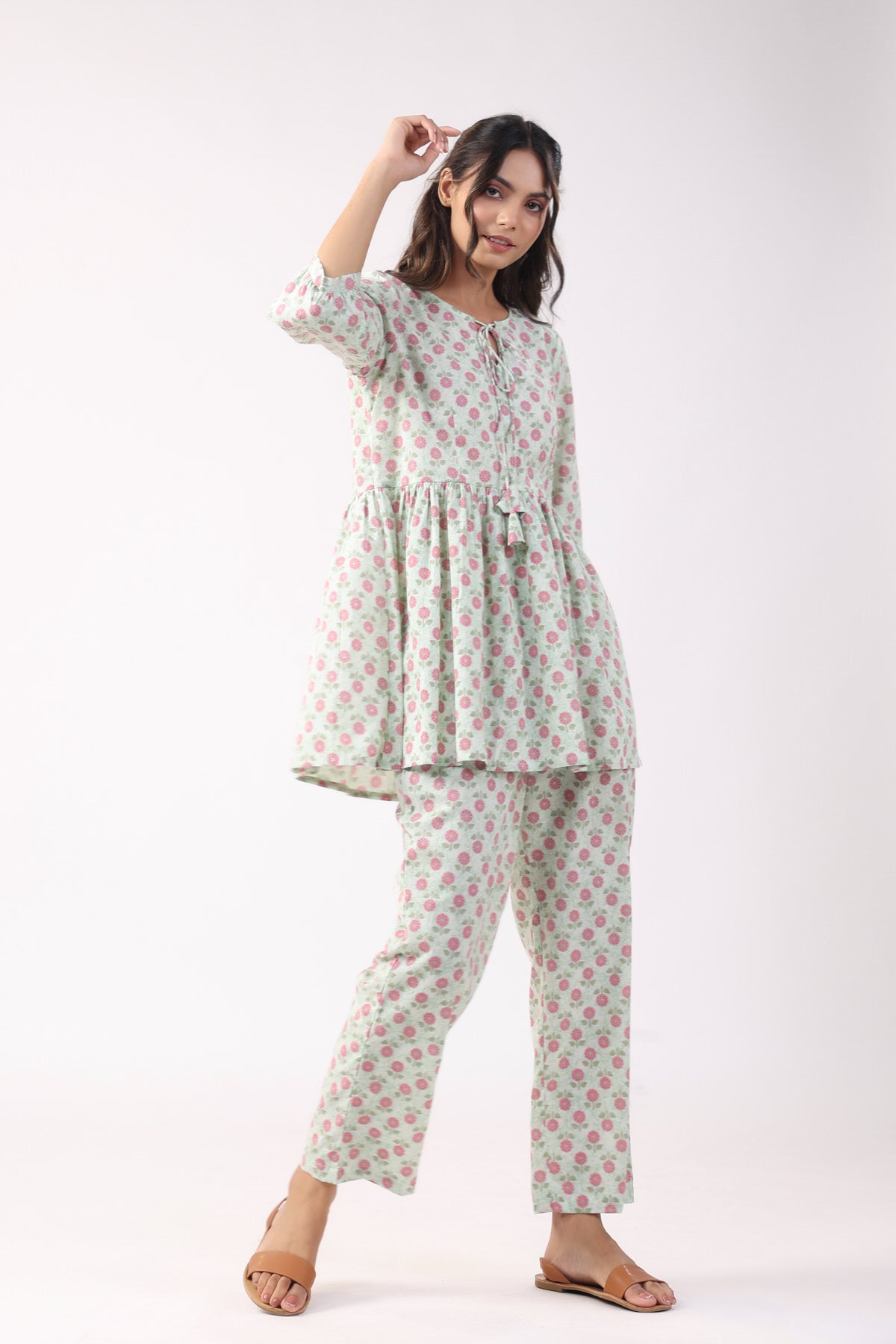 Petal Perfect Cotton Loungewear Top Set