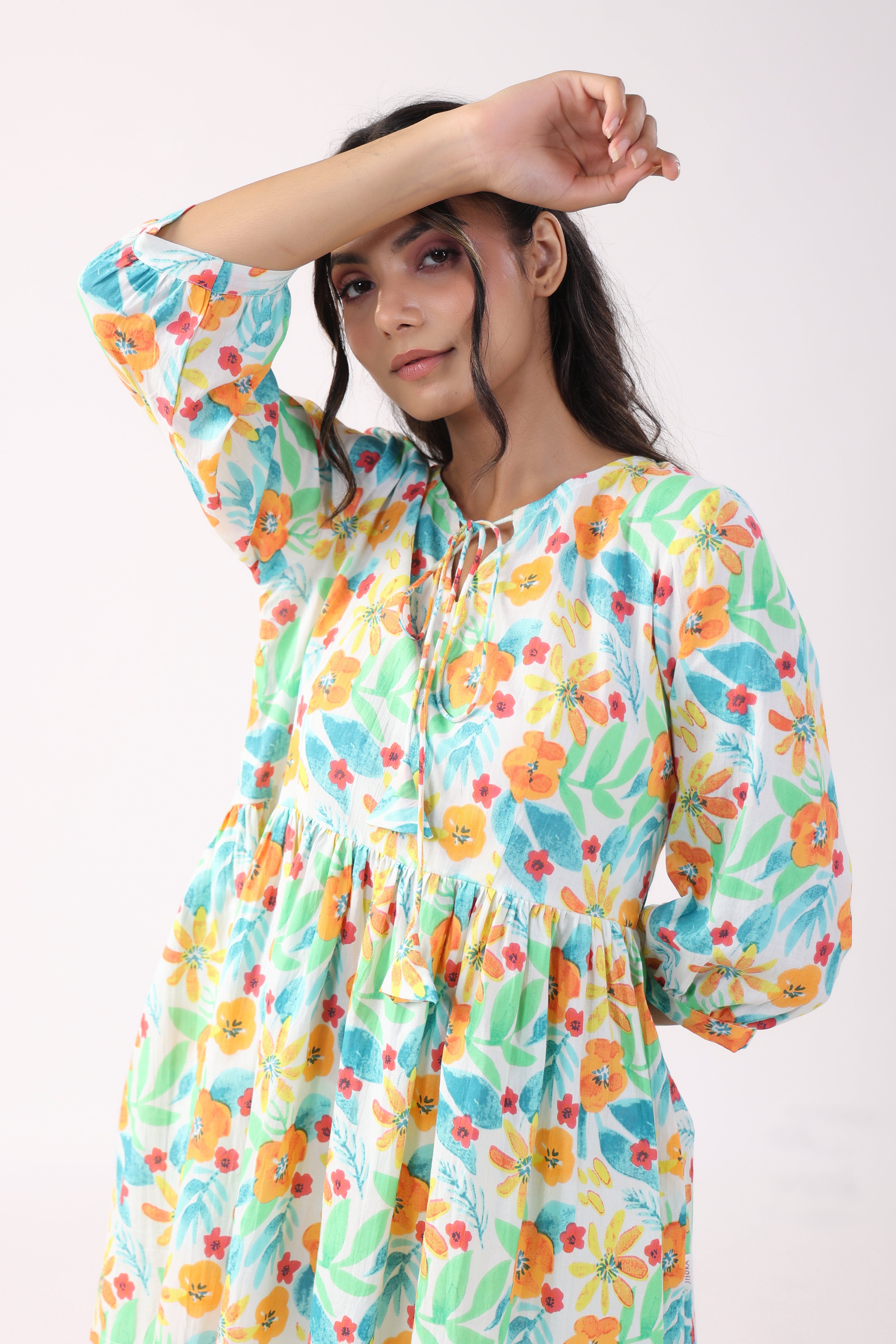 Floral Fiesta Cotton Loungewear Top Set