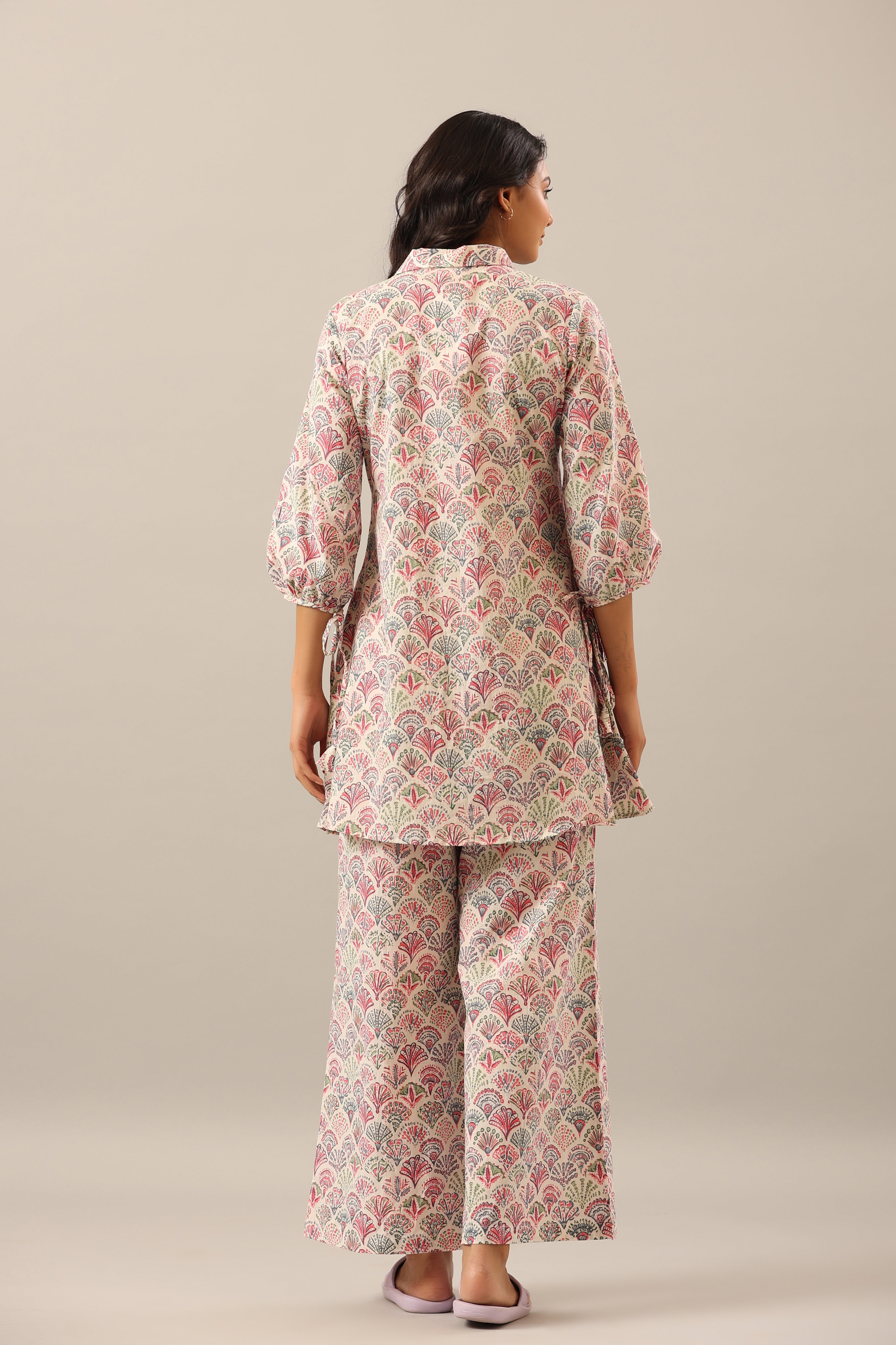 Floral Canopies on Offwhite Lounge Co-ord Set